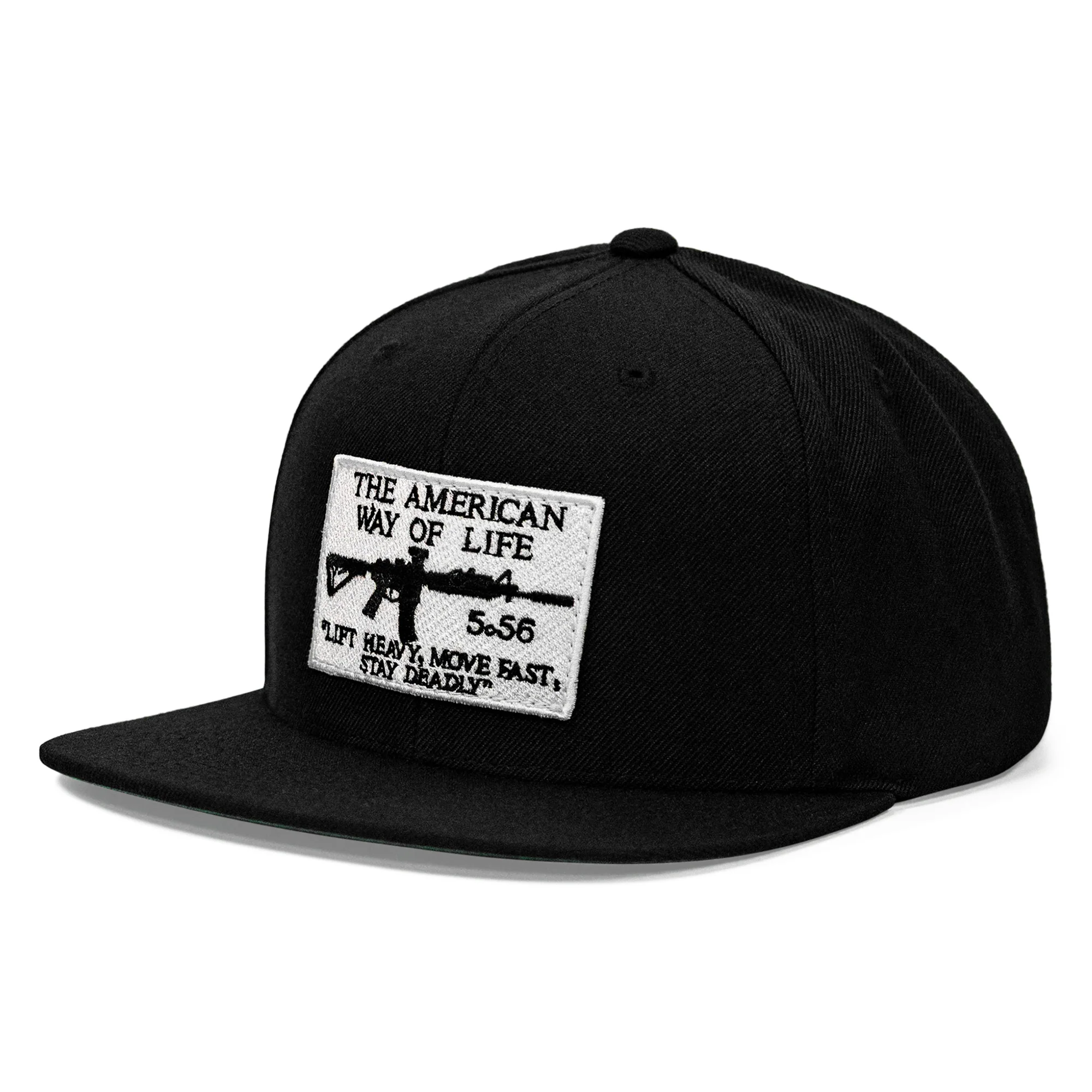 American Way Of Life 5.56 White Patch Flatbill SnapBack Hat - Image 2