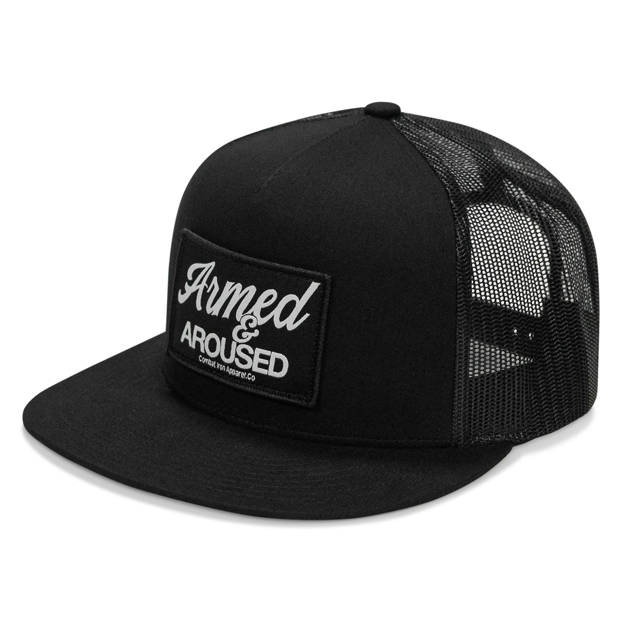 Armed & Aroused Patch Flatbill Snapback Hat - Image 22