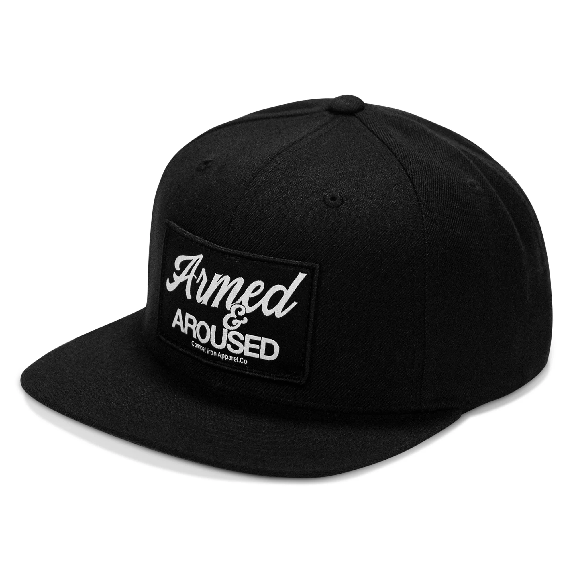 Armed & Aroused Patch Flatbill Snapback Hat - Image 7