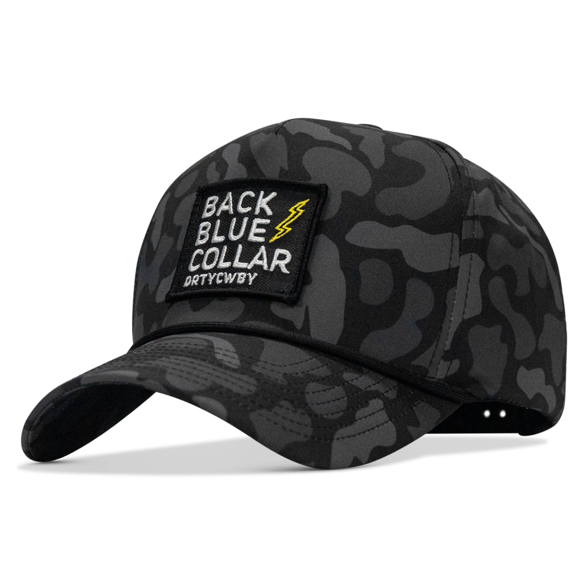Back Blue Collar Patch 5 Pannel Rope Snapback - Image 2