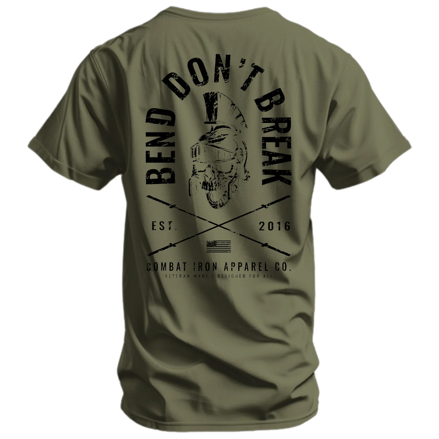 Bend Don't Break Barbell Skull Men's T-Shirt - Image 2
