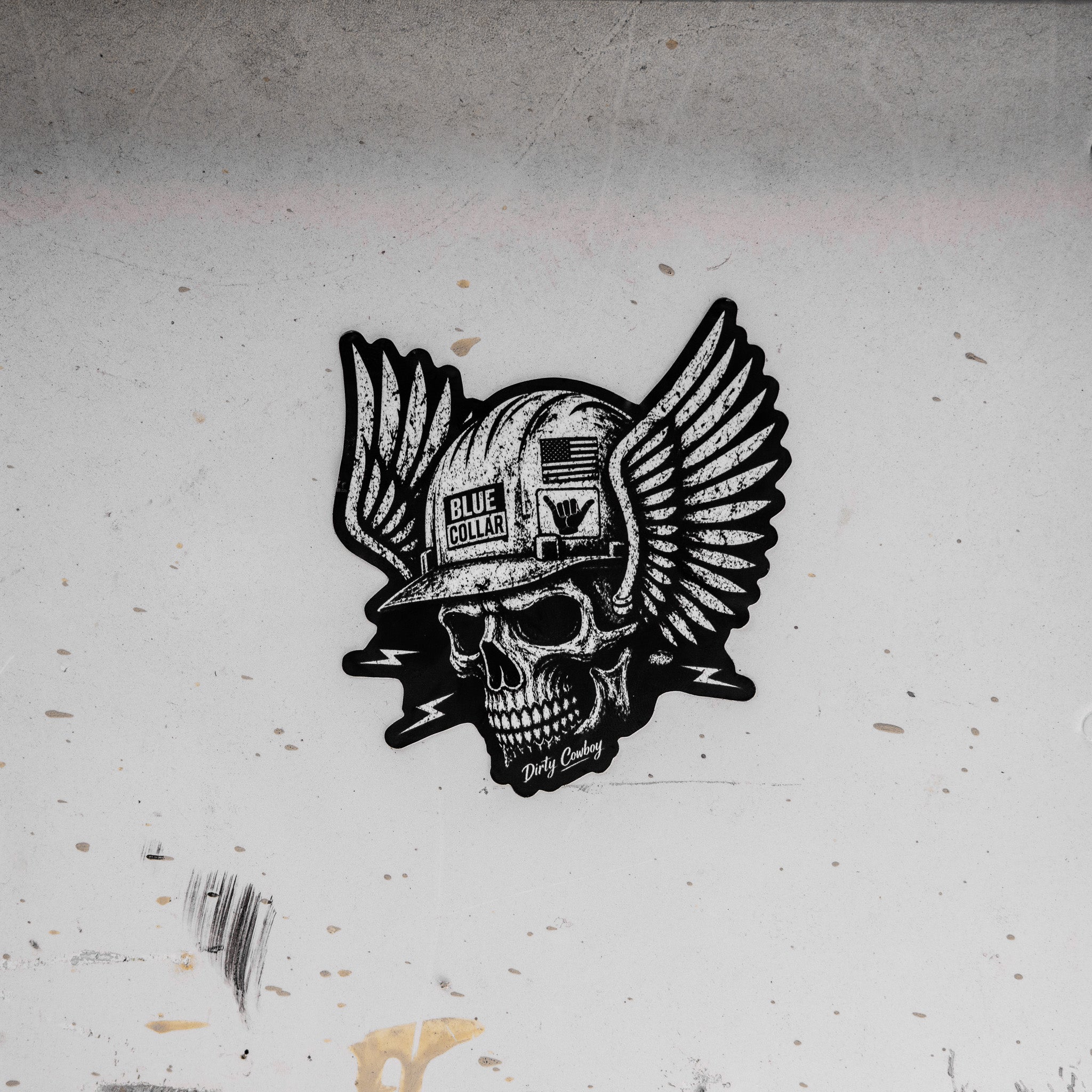 Blue Collar Skull Decal - Image 3