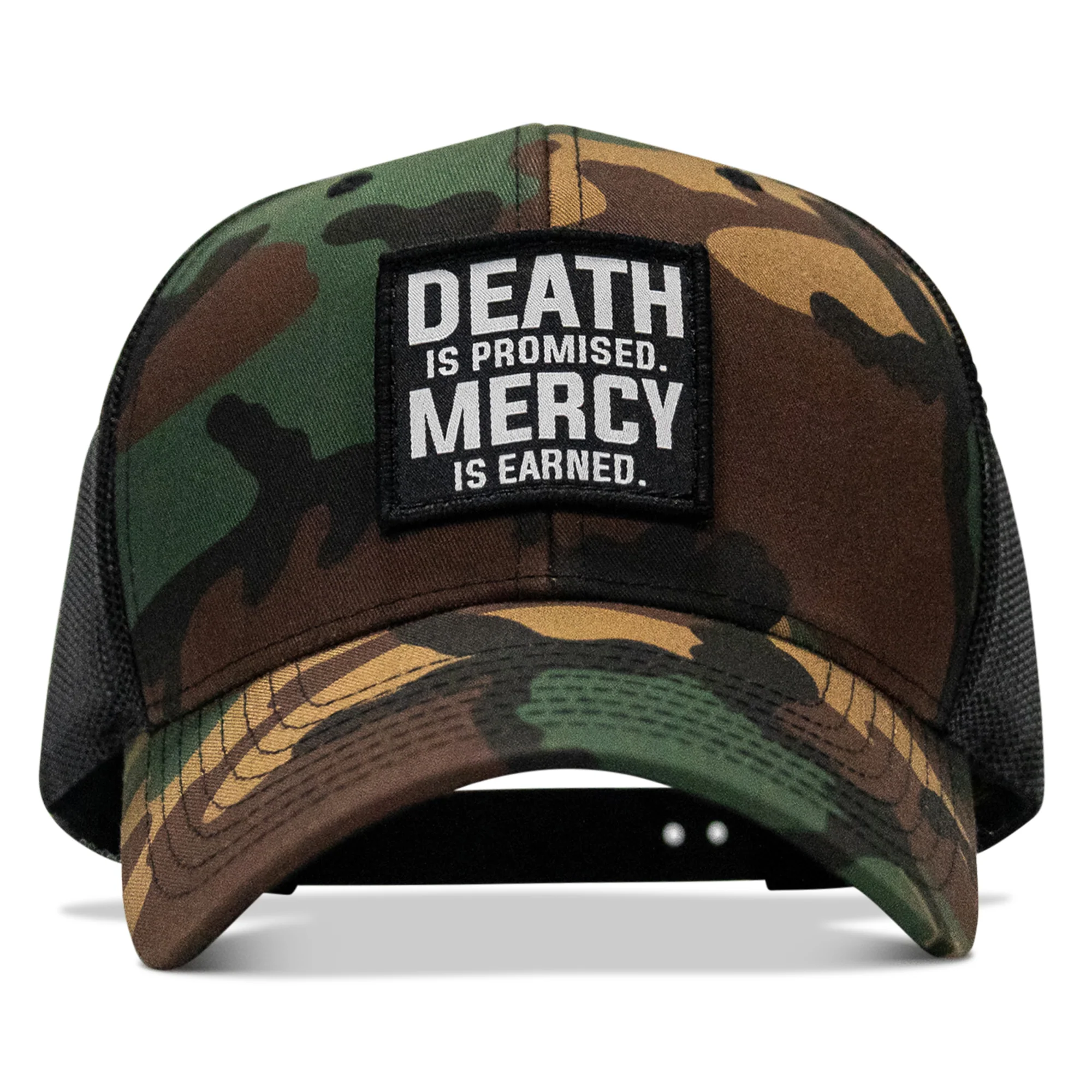Death Is Promised. Mercy Is Earned Patch Snapback Hat - Image 11