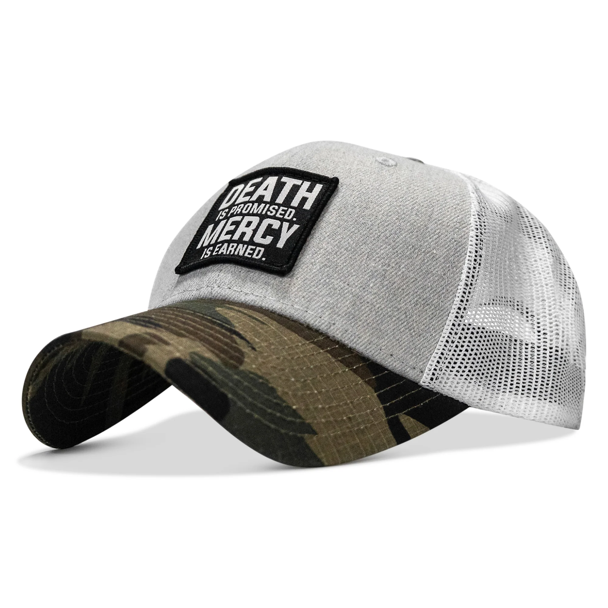 Death Is Promised. Mercy Is Earned Patch Snapback Hat - Image 17