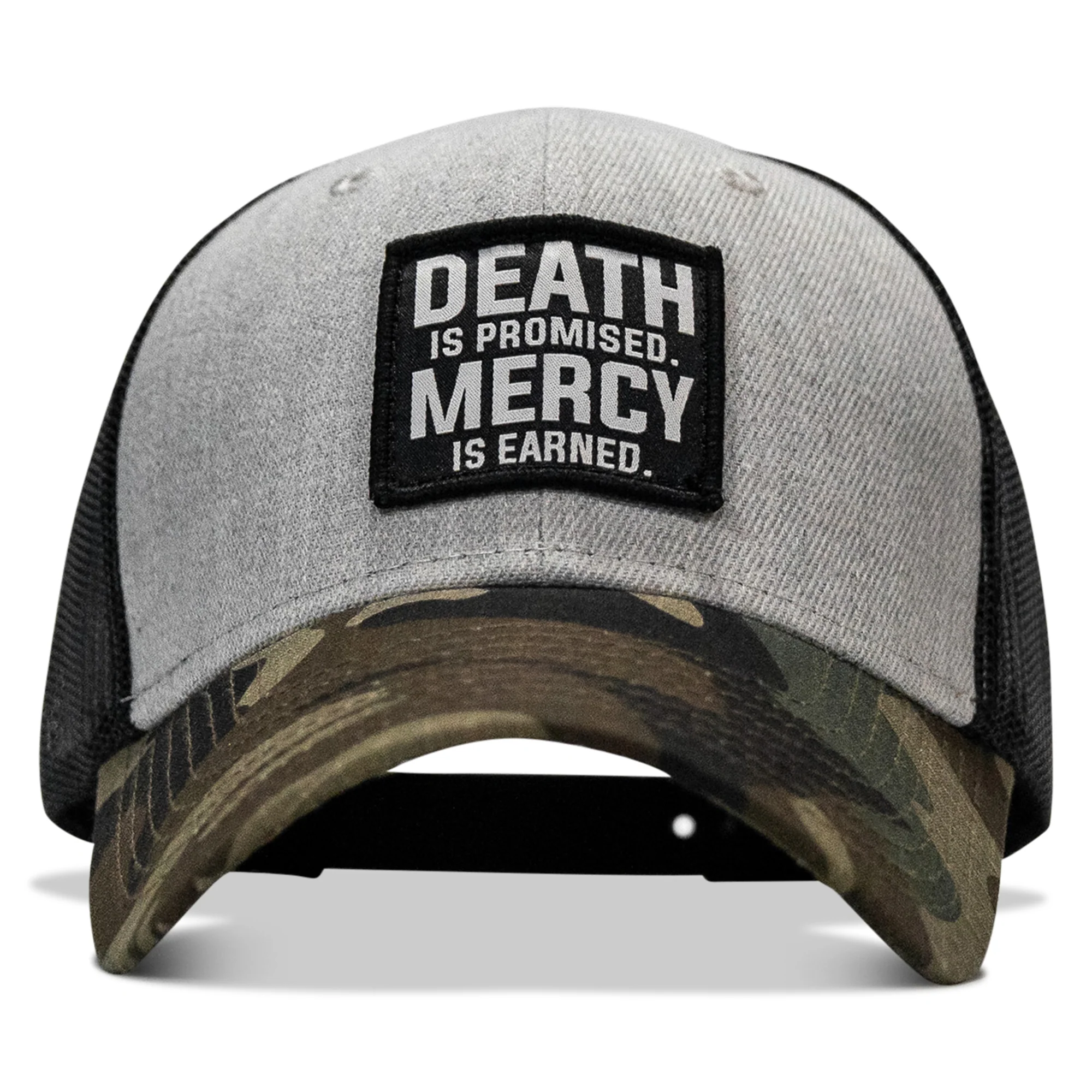 Death Is Promised. Mercy Is Earned Patch Snapback Hat - Image 22