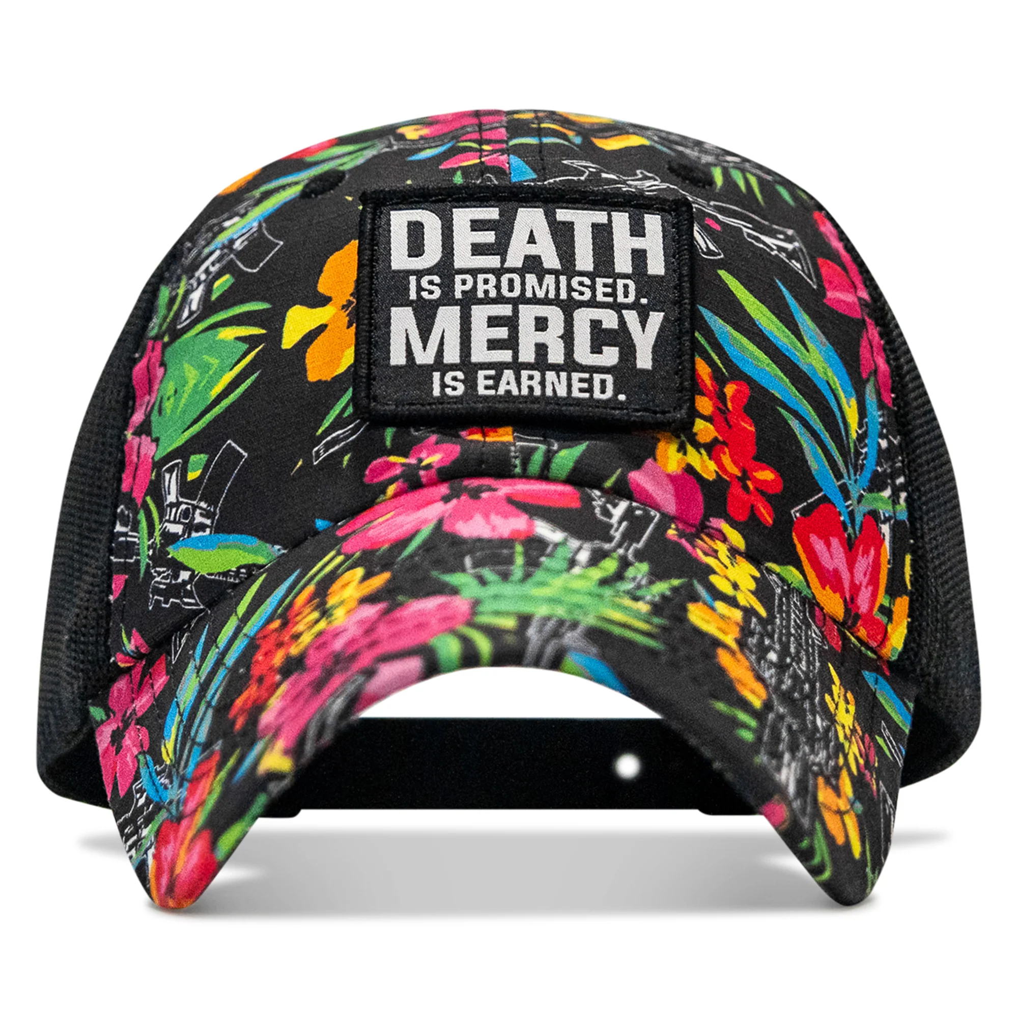 Death Is Promised. Mercy Is Earned Patch. Tactical Ripstop Mesh Snapback Hat - Image 12