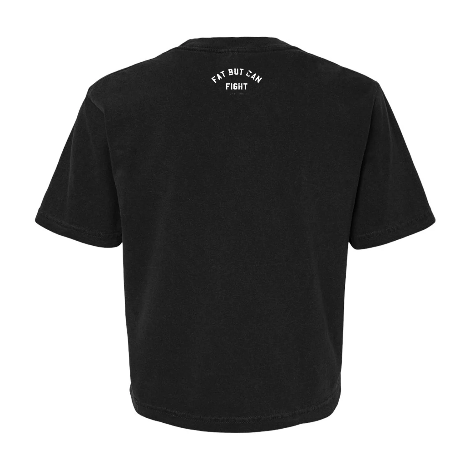 Fat But Can Fight Women's Crop Heavyweight Tee - Image 2