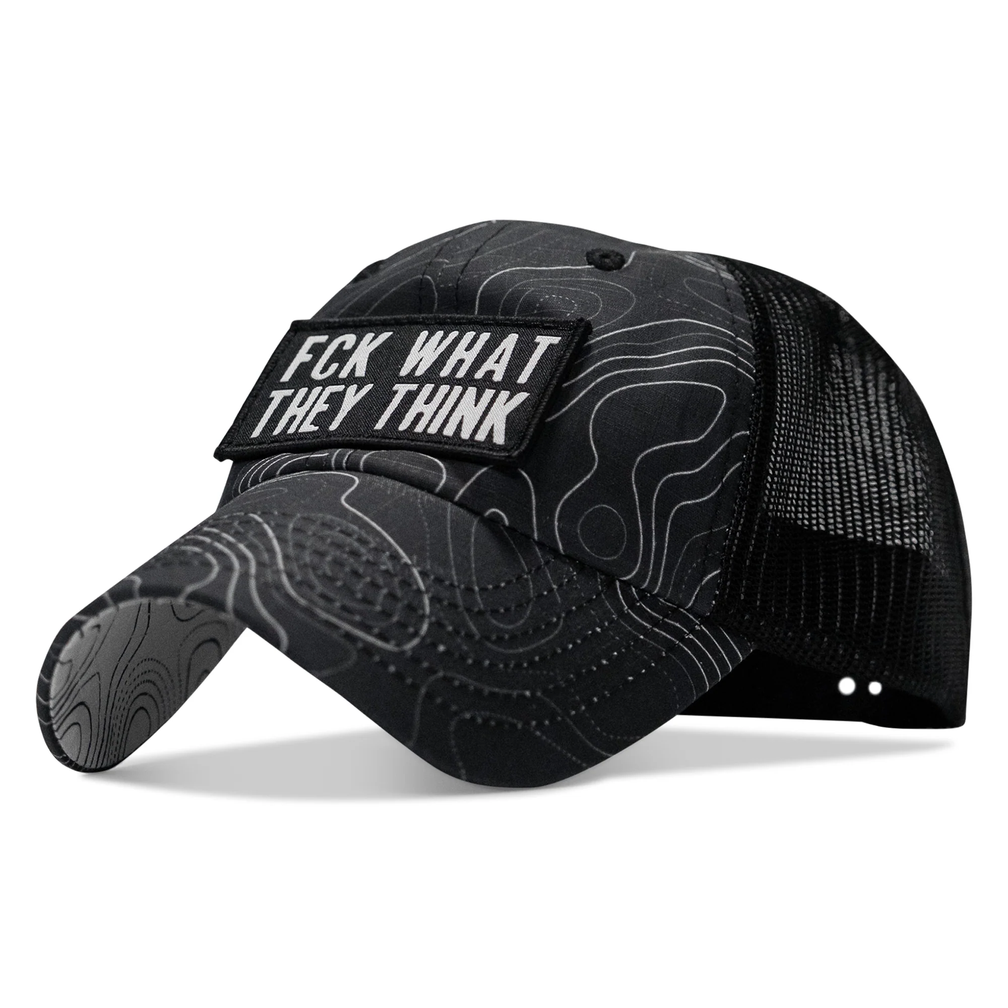 Fck What They Think Patch Tactical Ripstop Mesh Snapback Hat - Image 43