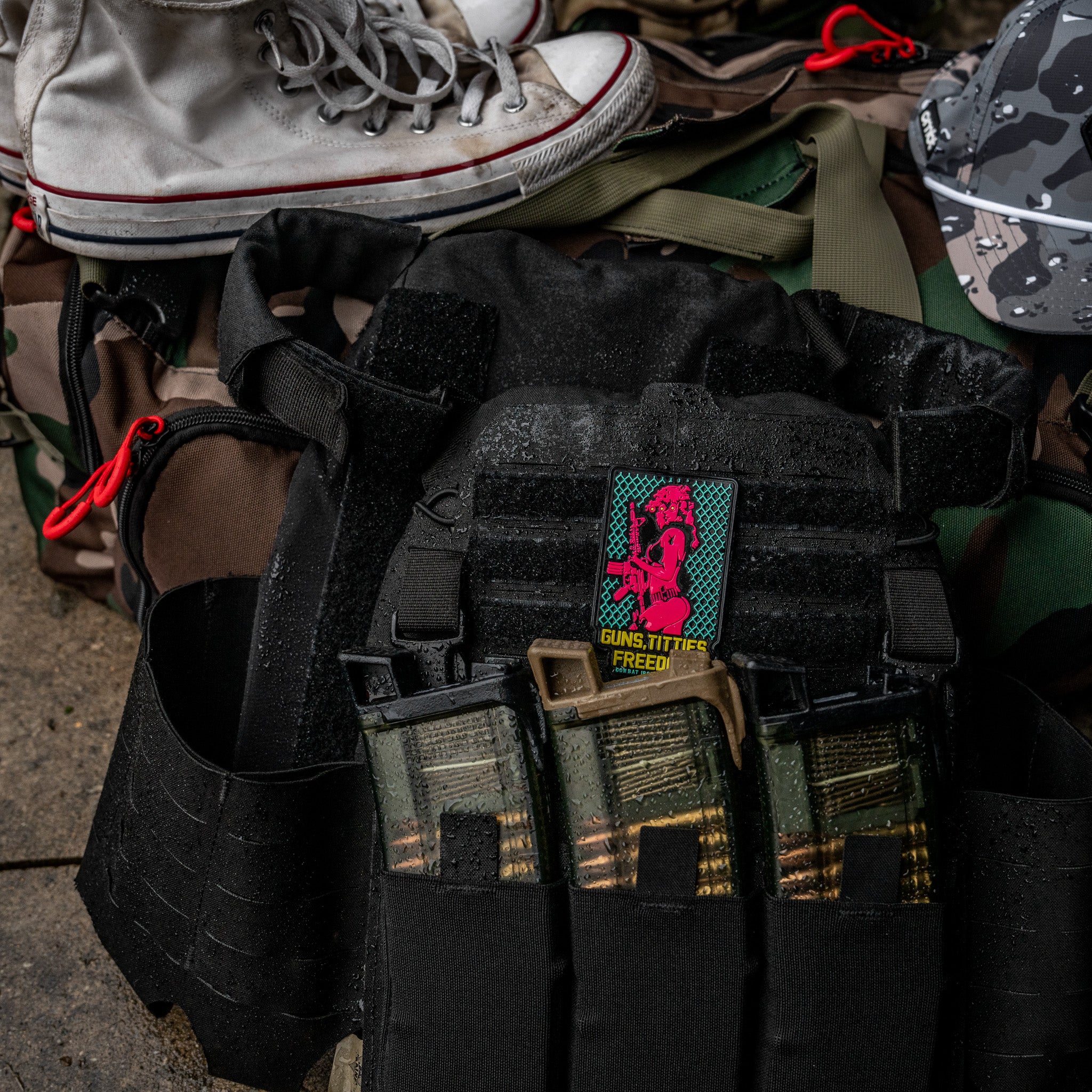 Guns, Titties, Freedom Retro PVC Patch - Image 2
