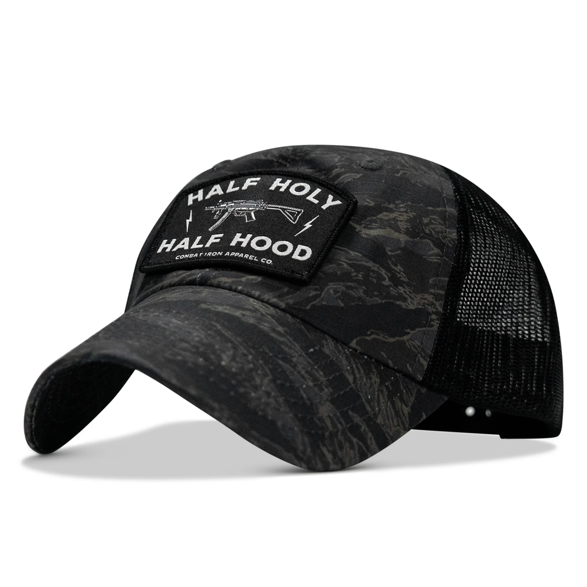 Half Holy. Half Hood Patch. Tactical Ripstop Mesh Snapback Hat - Image 2