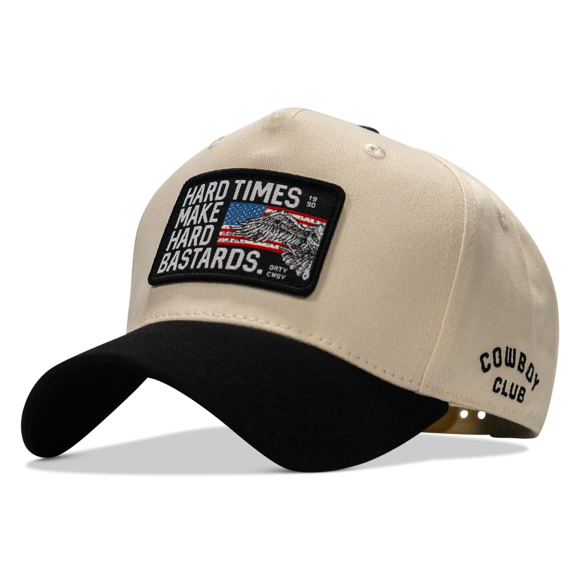 Hard Times Make Hard Bastards Patch Classic 5 Pannel Snapback Hat - Image 3