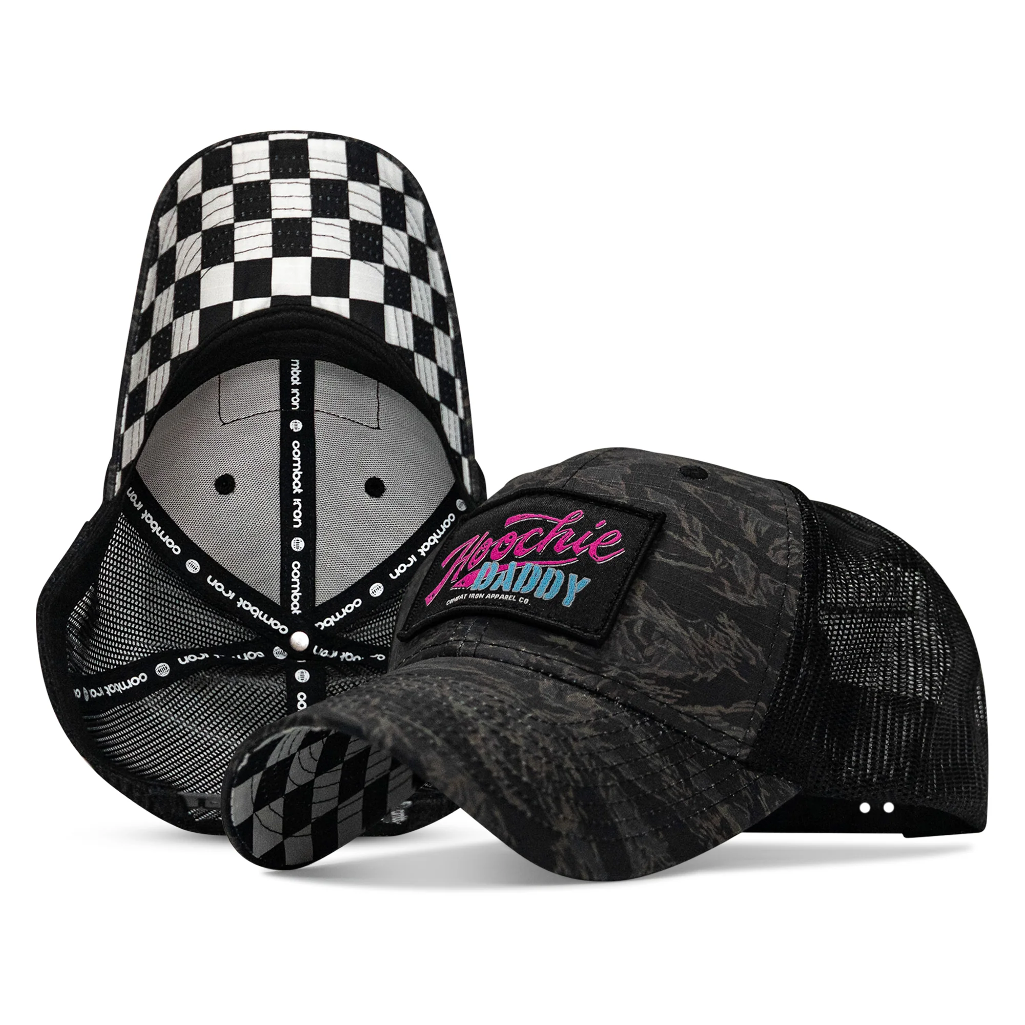 Hoochie Daddy Retro Script Patch Original Ripstop Snapback Hat - Image 8