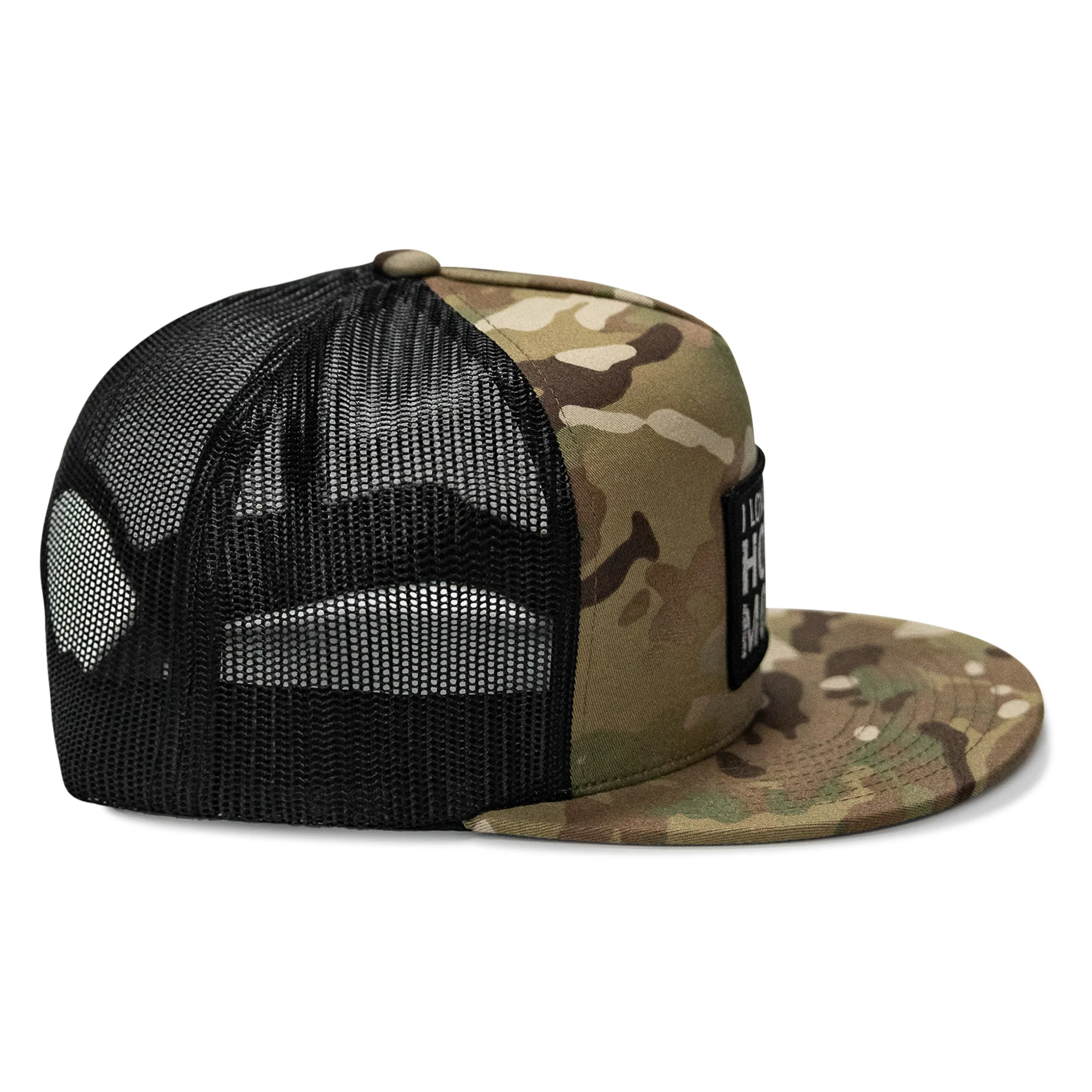 I Love Hot Moms Patch Flatbill Snapback Hat - Image 24