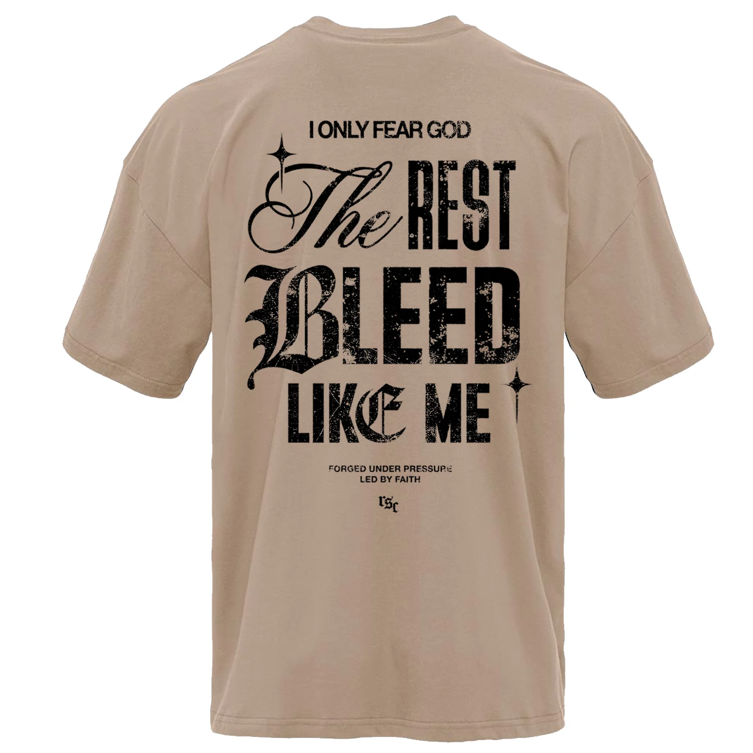 I Only Fear God. The Rest Bleed Like Me. Men's Heavyweight T-Shirt - Image 2