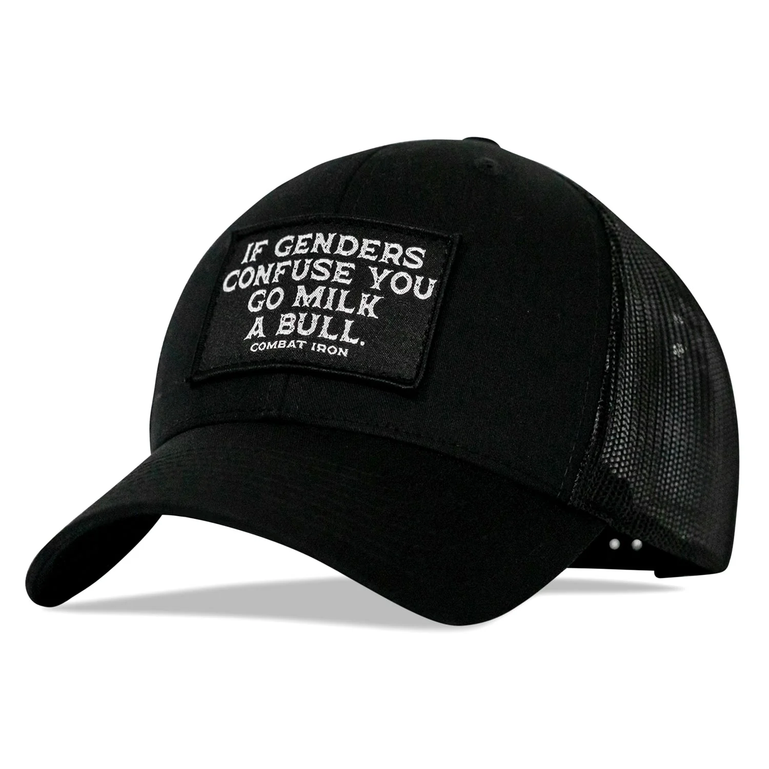 If Genders Confuse You, Go Milk A Bull Patch Snapback Hat - Image 6