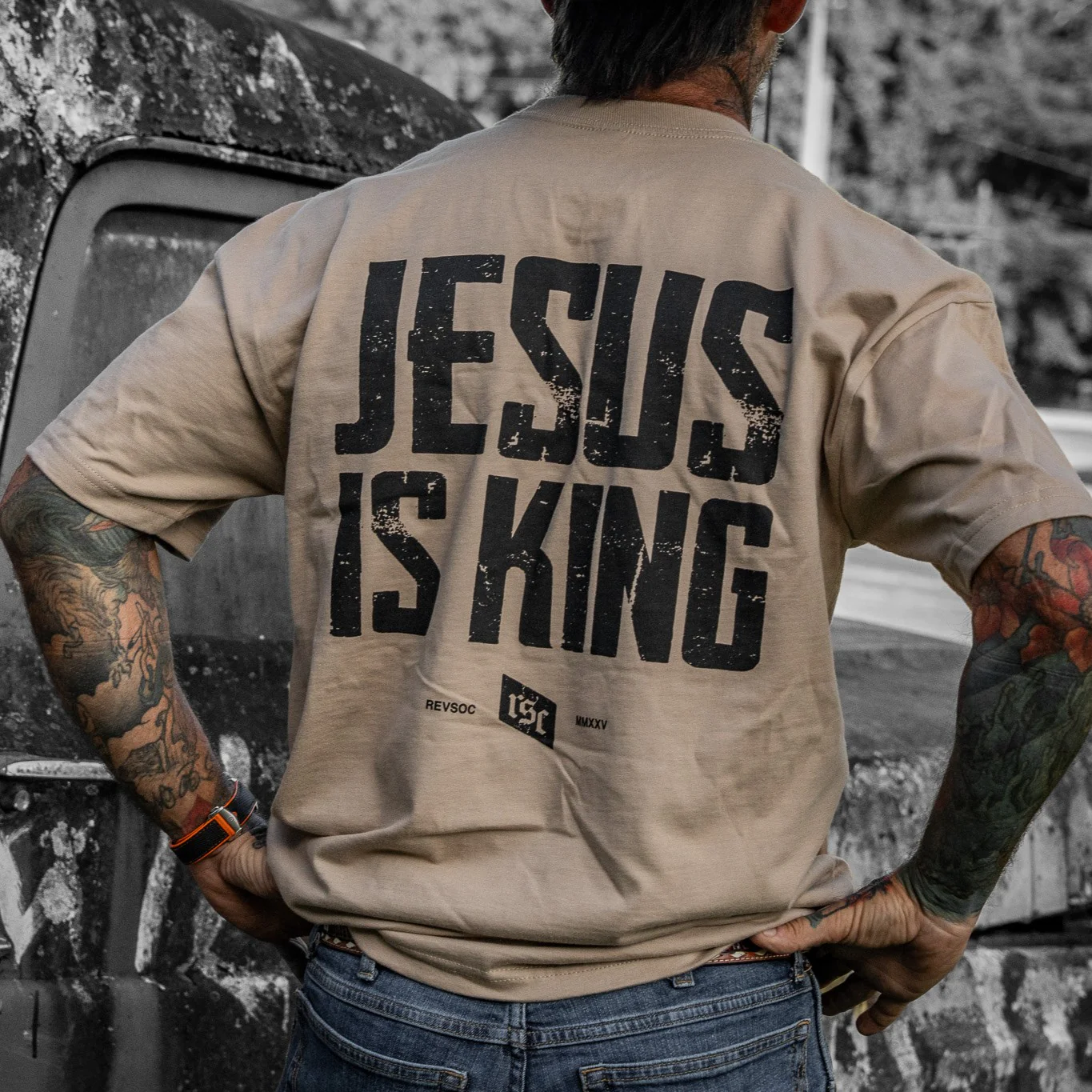 Jesus Is King Heavyweight Men's T-Shirt - Image 27
