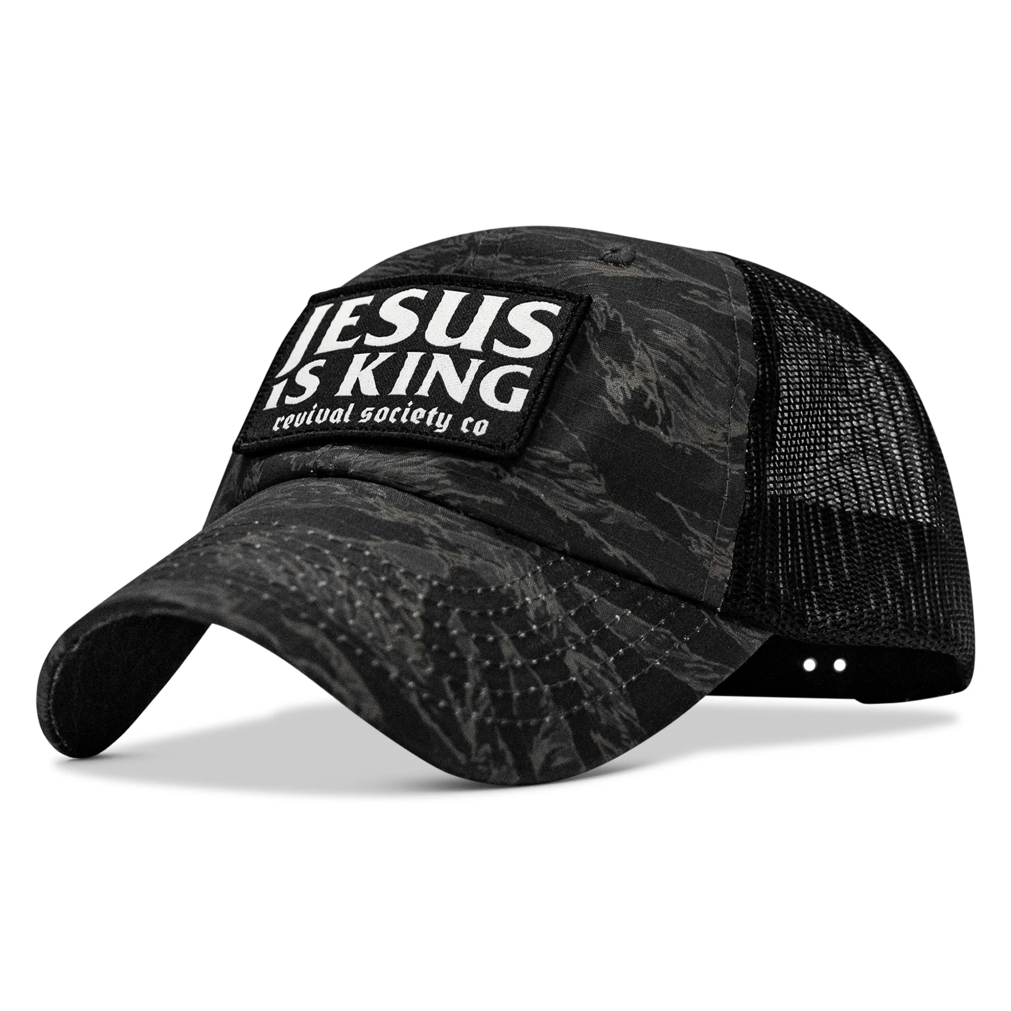Jesus Is King Patch Tactical Ripstop Mesh Snapback Hat - Image 2