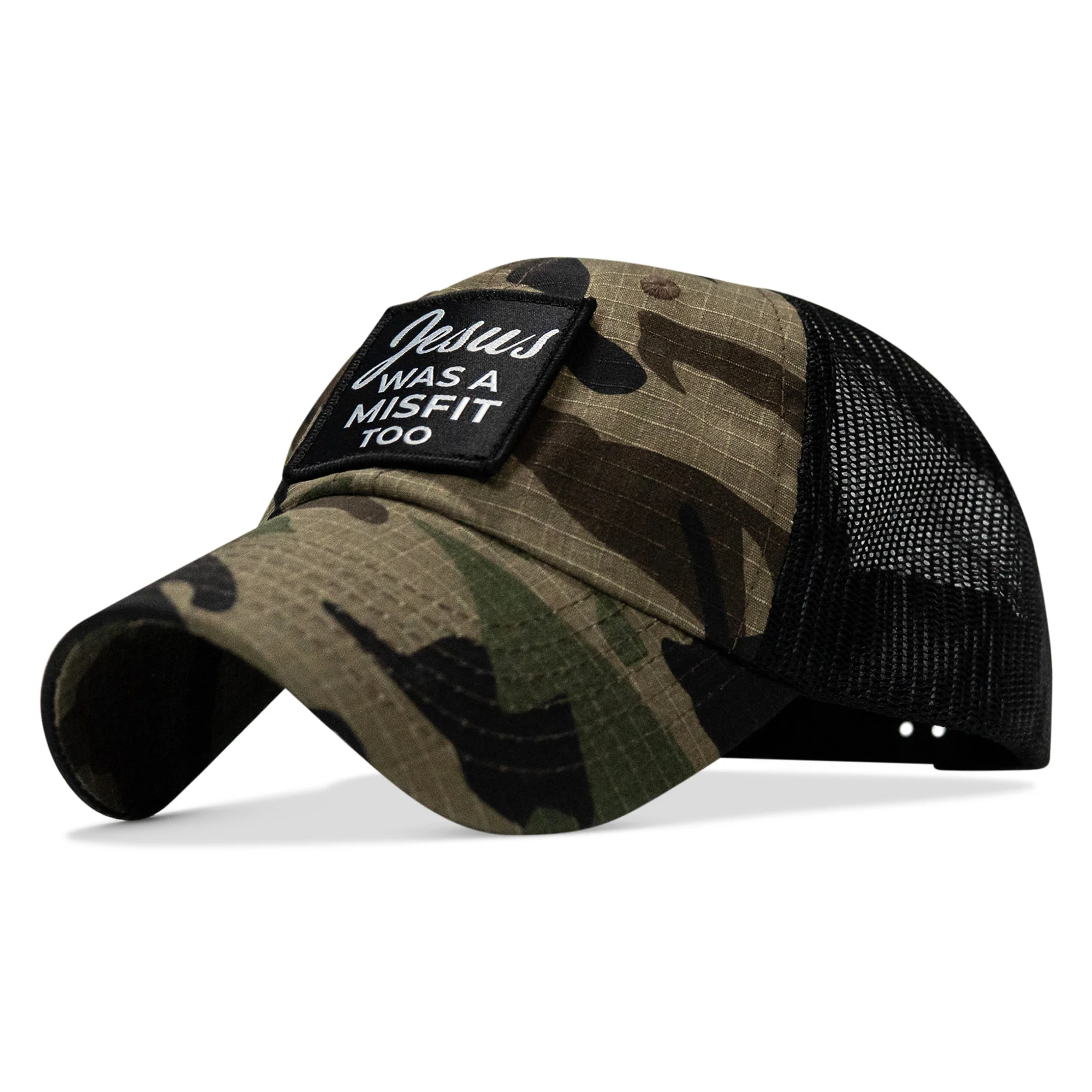 Jesus Was A Misfit Too Patch Tactical Ripstop Mesh Snapback Hat - Image 7