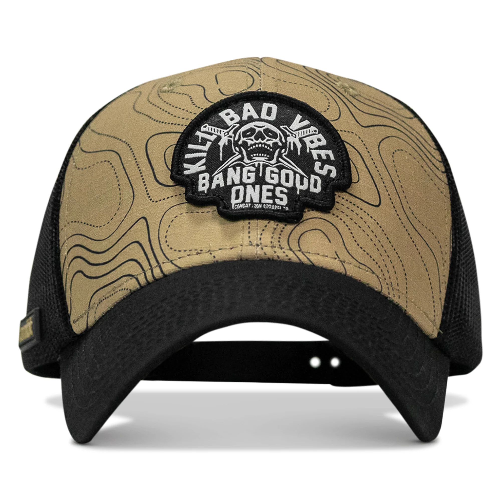 Kill Bad Vibes Skull Patch Original Ripstop Snapback Hat - Image 11