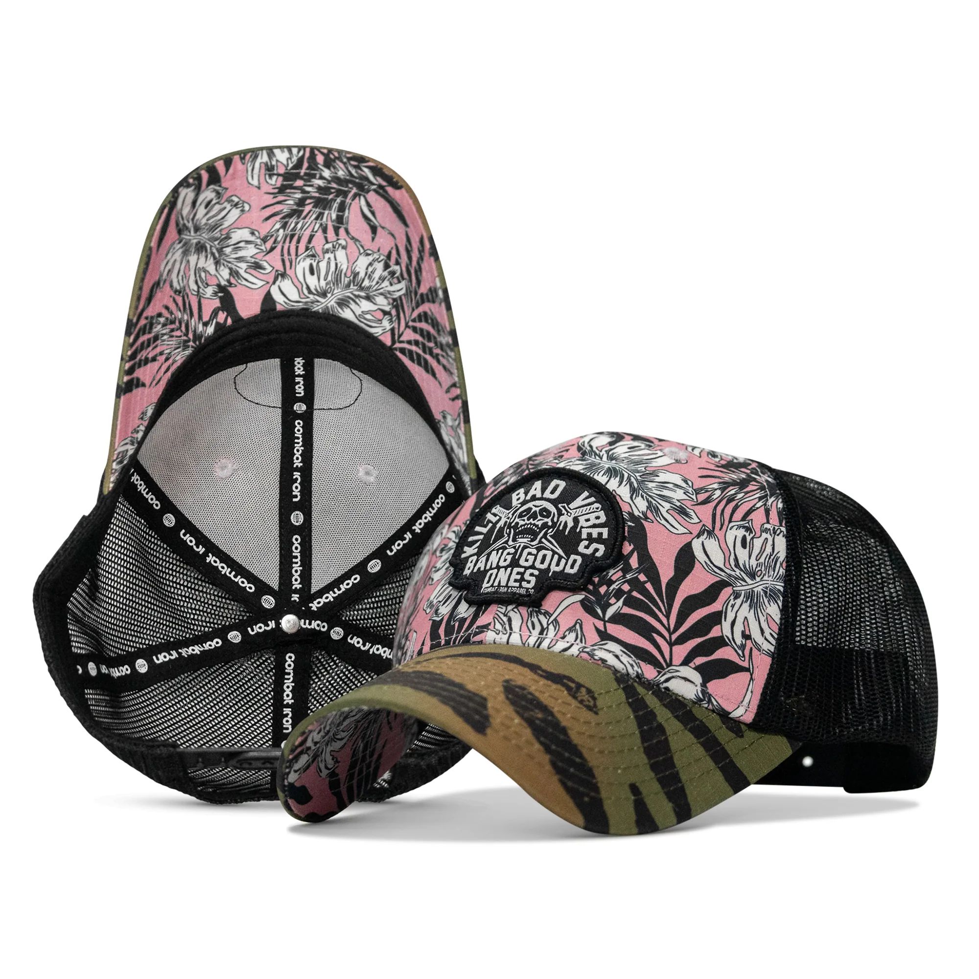 Kill Bad Vibes Skull Patch Original Ripstop Snapback Hat - Image 17