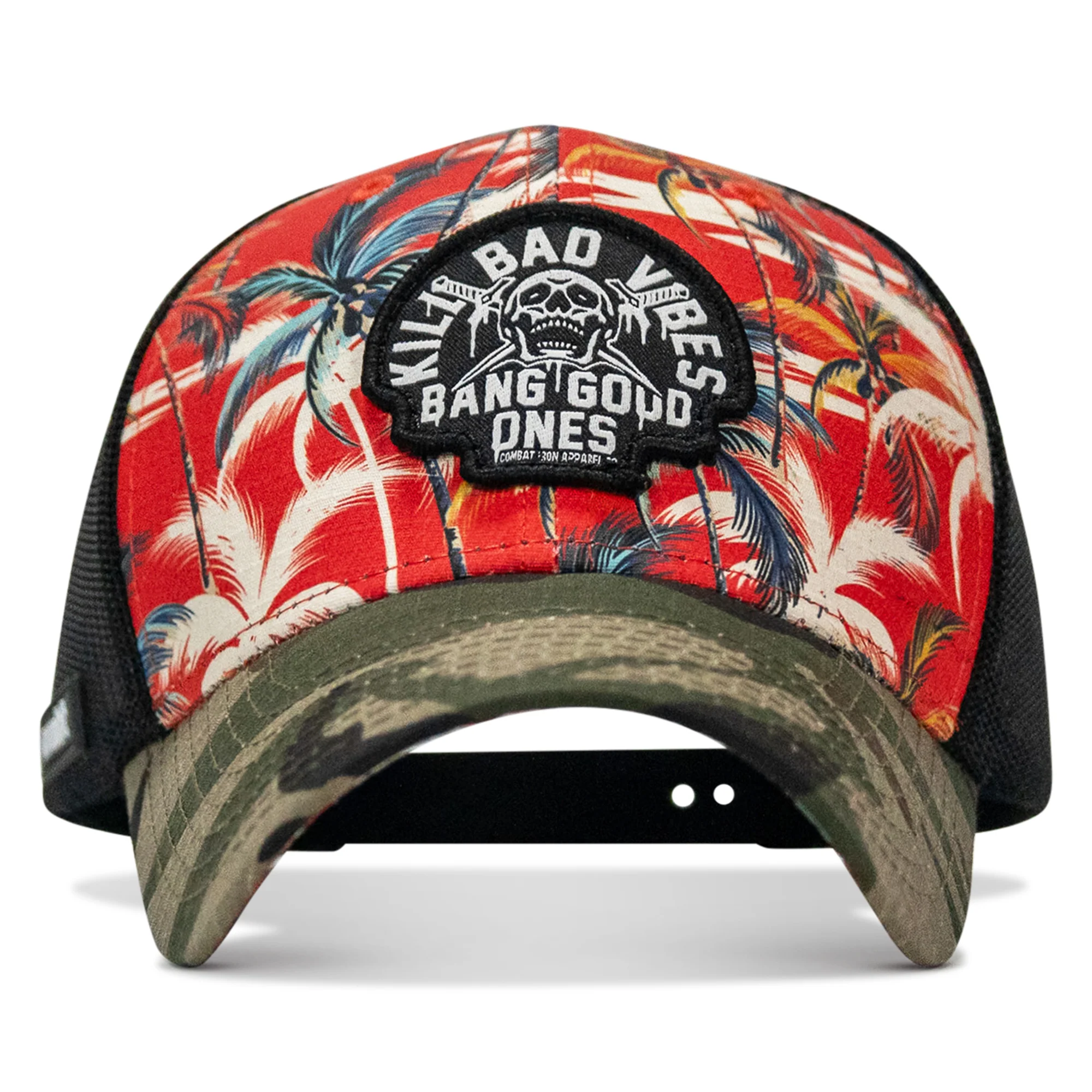 Kill Bad Vibes Skull Patch Original Ripstop Snapback Hat - Image 32