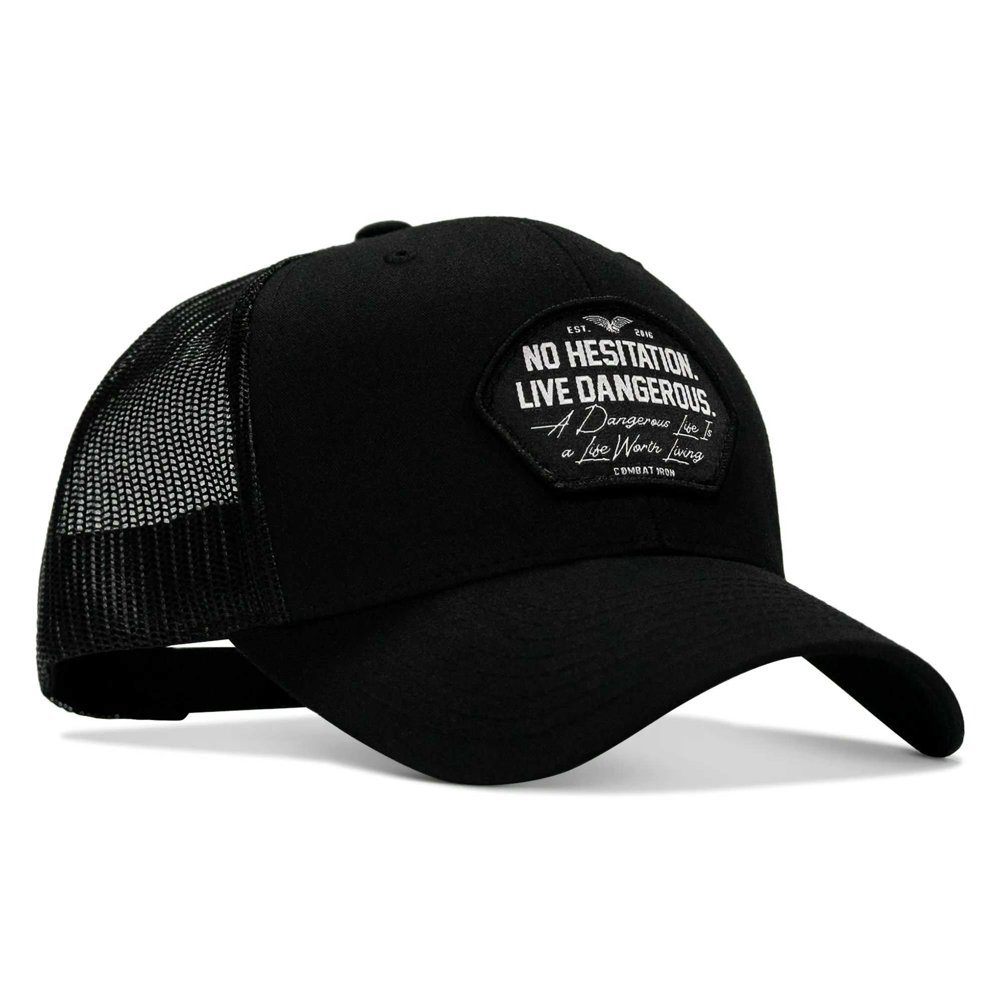 No Hesitation. Live Dangerous Patch Snapback Hat - Image 3
