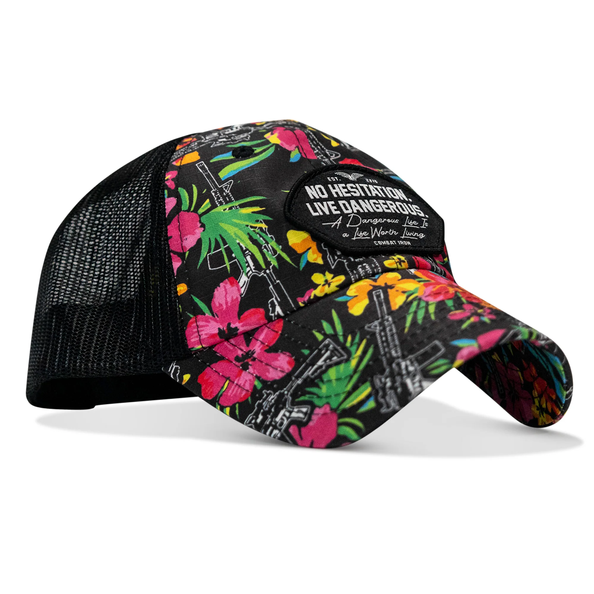 No Hesitation. Live Dangerous Patch Tactical Ripstop Mesh Snapback Hat - Image 17