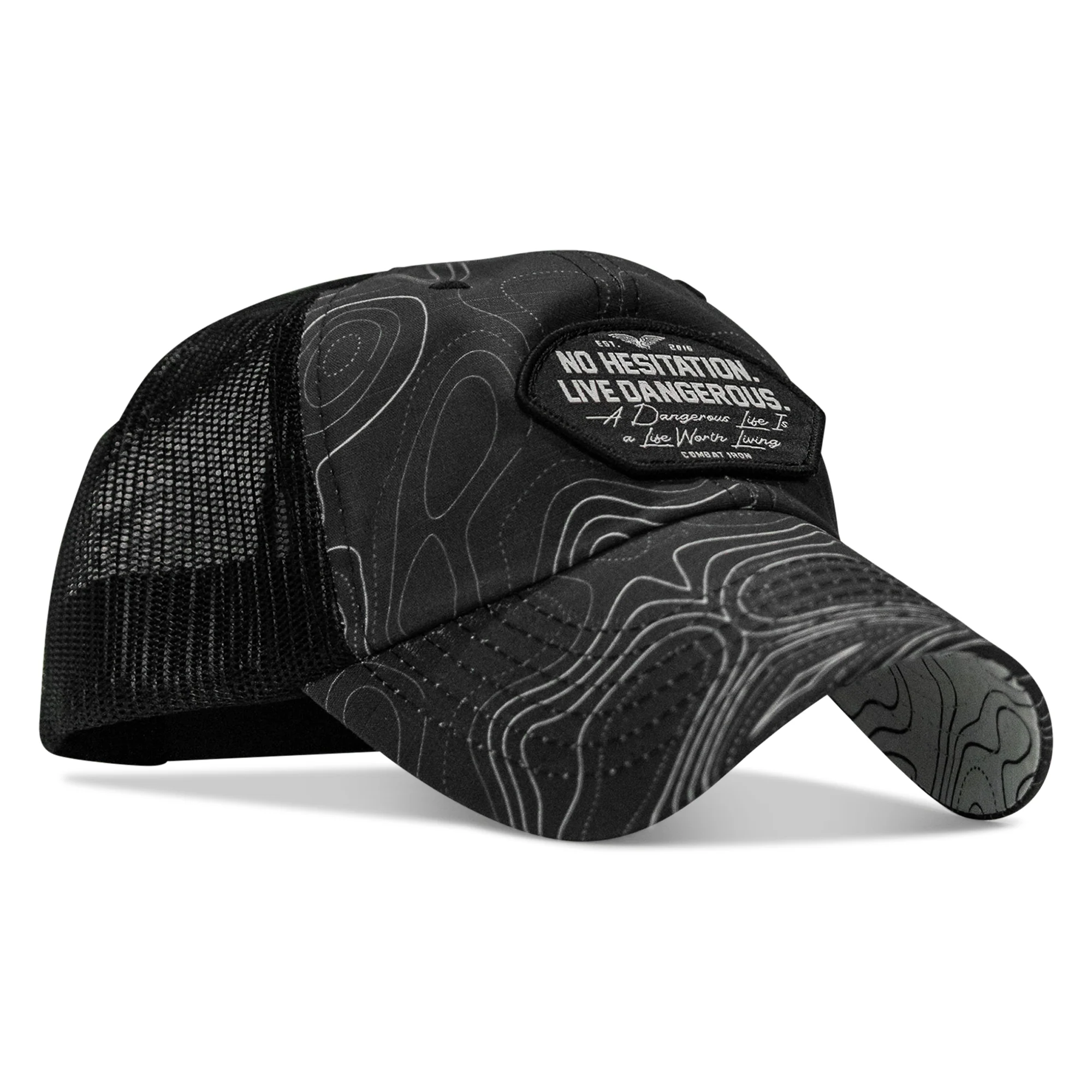 No Hesitation. Live Dangerous Patch Tactical Ripstop Mesh Snapback Hat - Image 29