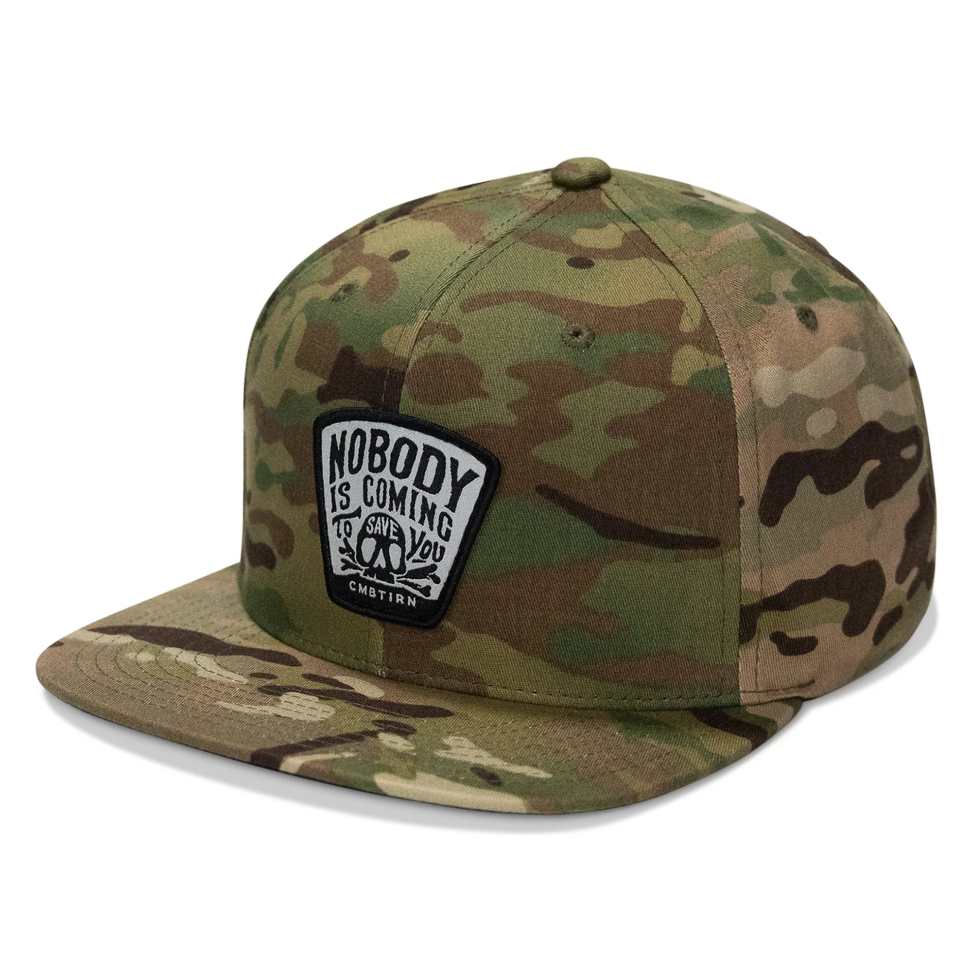 Nobody Is Coming To Save You Skull Patch Flatbill Snapback Hat - Image 17