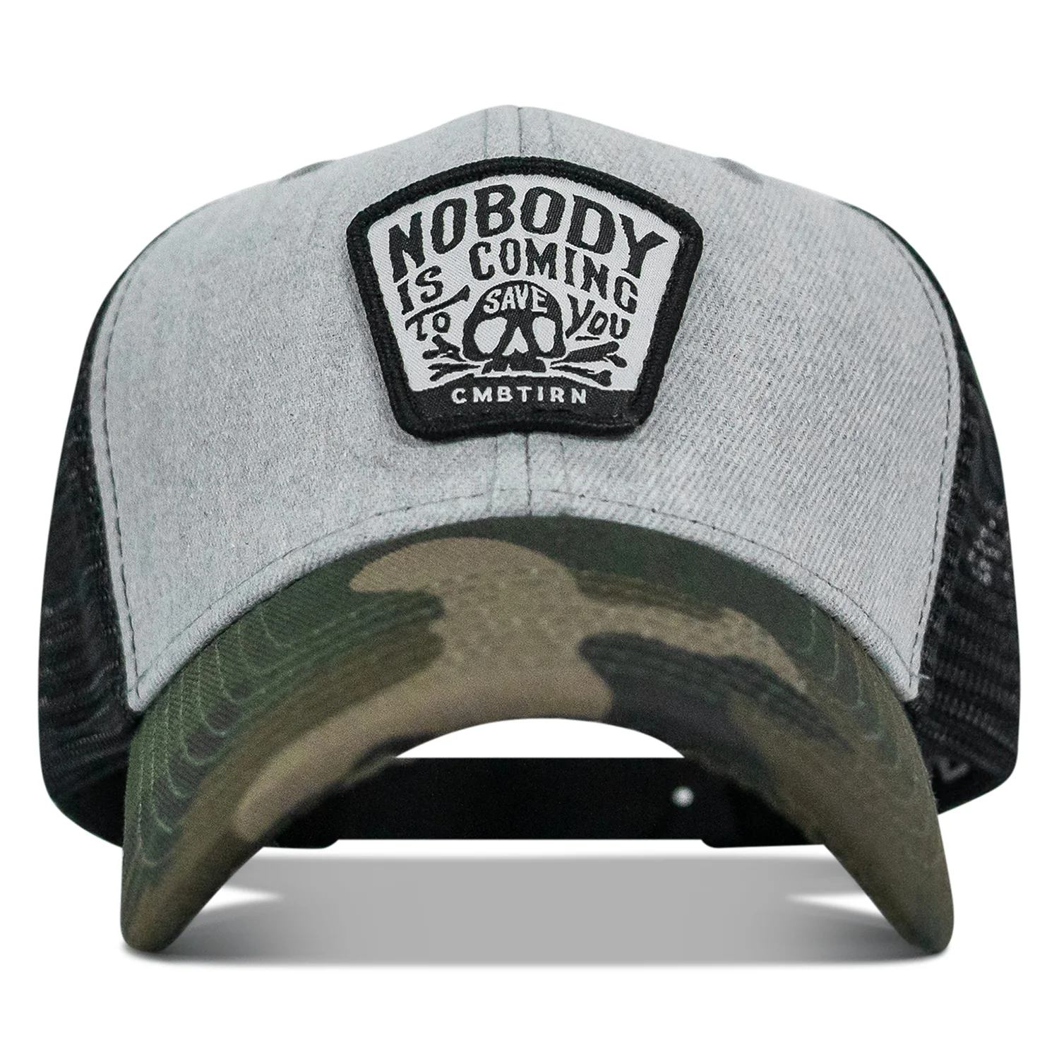 Nobody Is Coming To Save You Skull Patch Original Ripstop Snapback Hat - Image 15