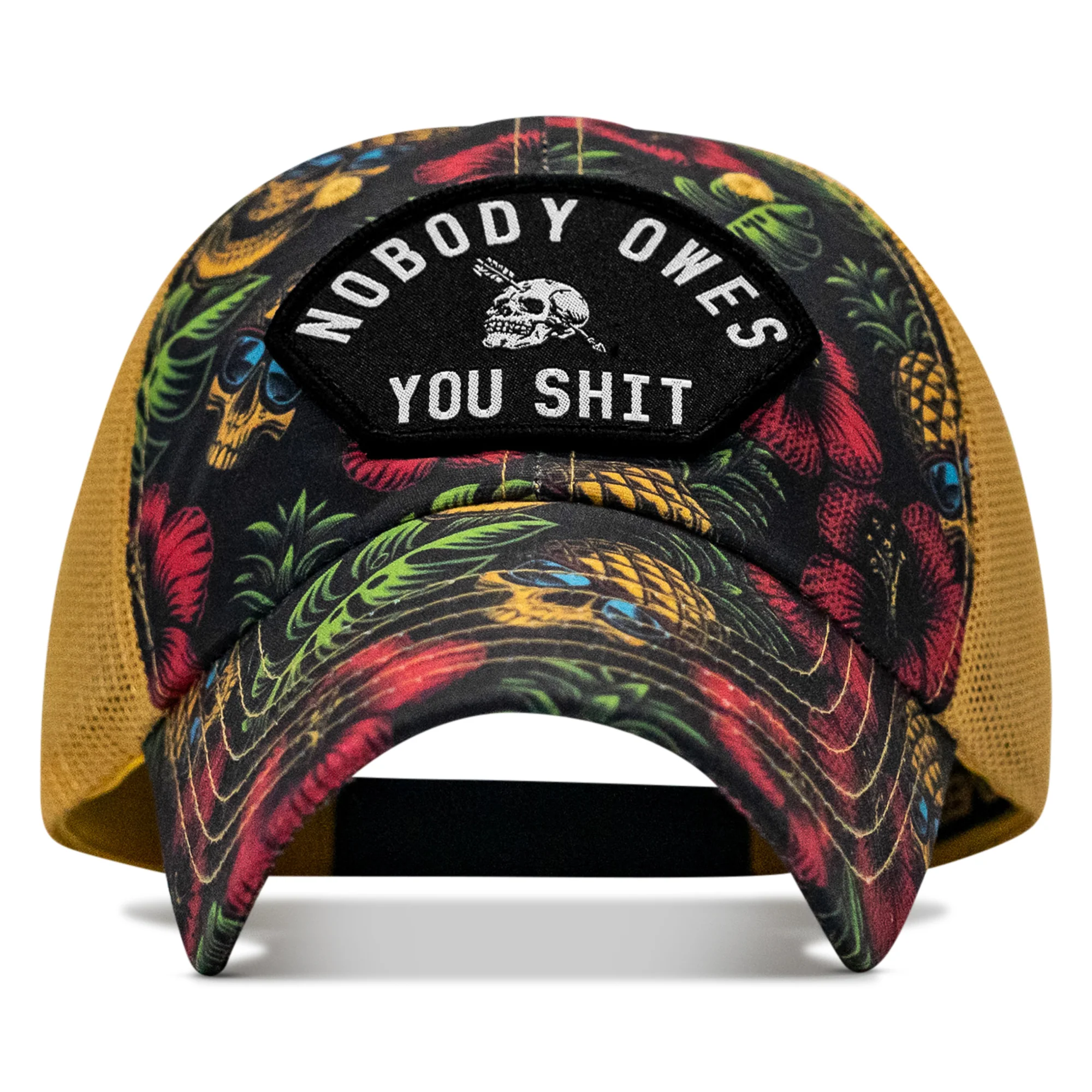 Nobody Owes You Shit Arched Patch Tactical Ripstop Mesh Snapback Hat - Image 48