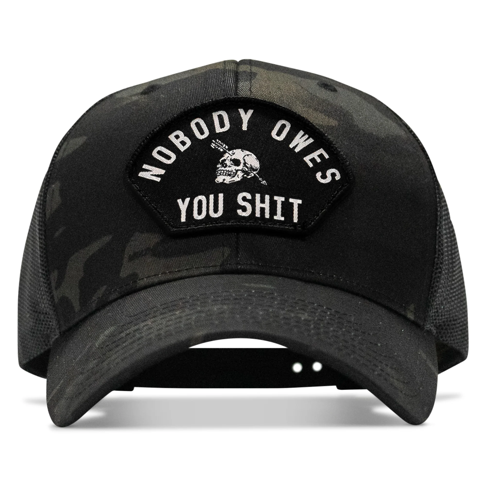 Nobody Owes You Shit Arched Skull Patch Snapback - Image 45