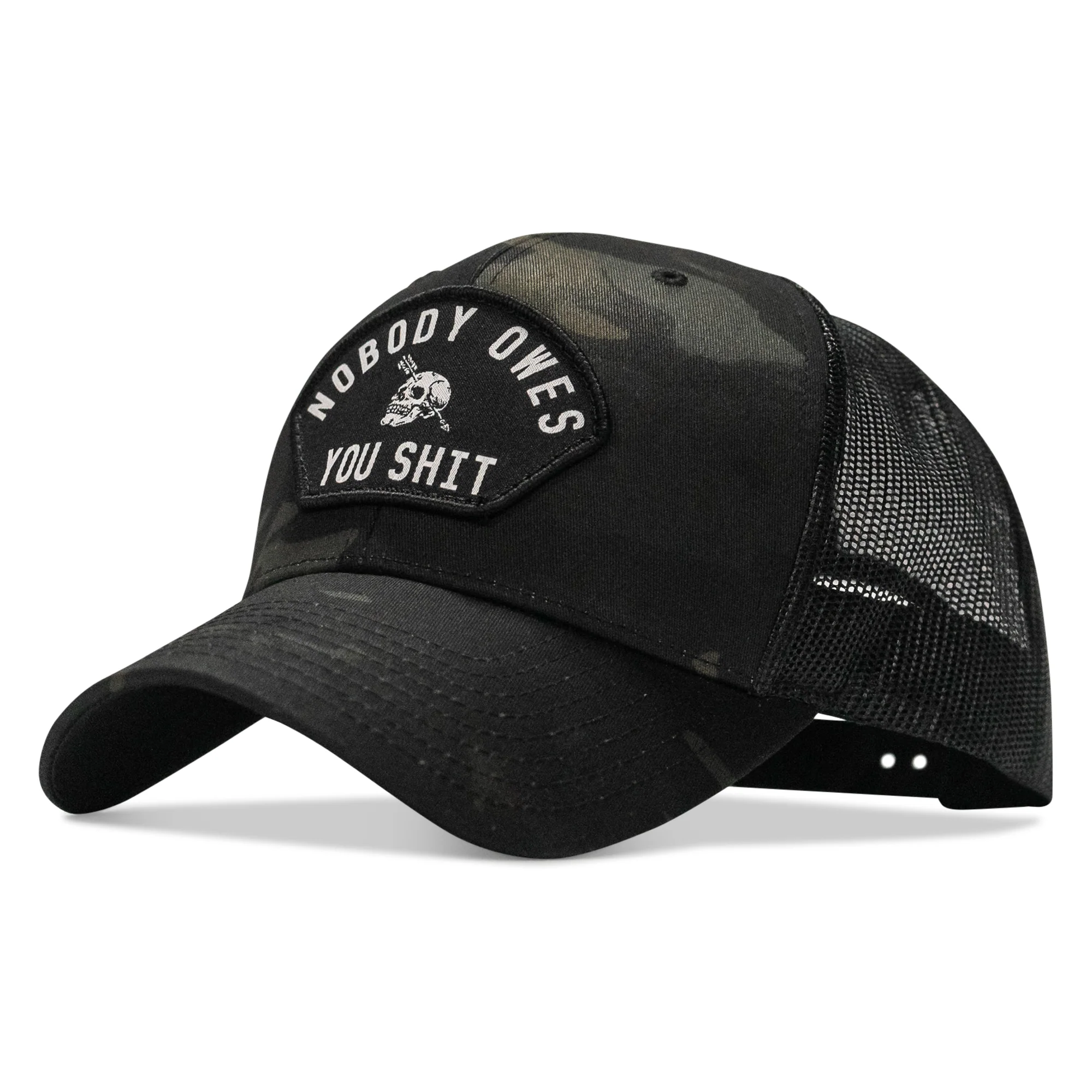 Nobody Owes You Shit Arched Skull Patch Snapback - Image 51