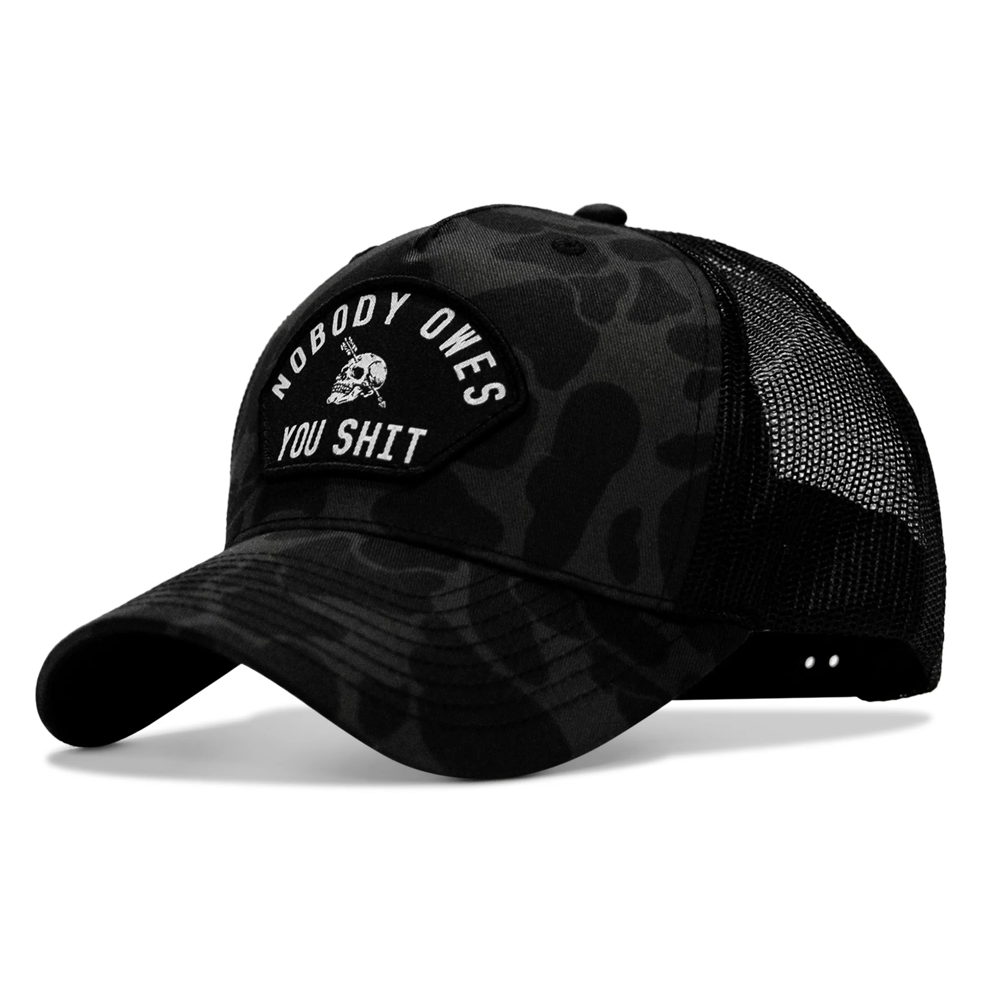 Nobody Owes You Shit Arched Skull Patch Snapback - Image 68