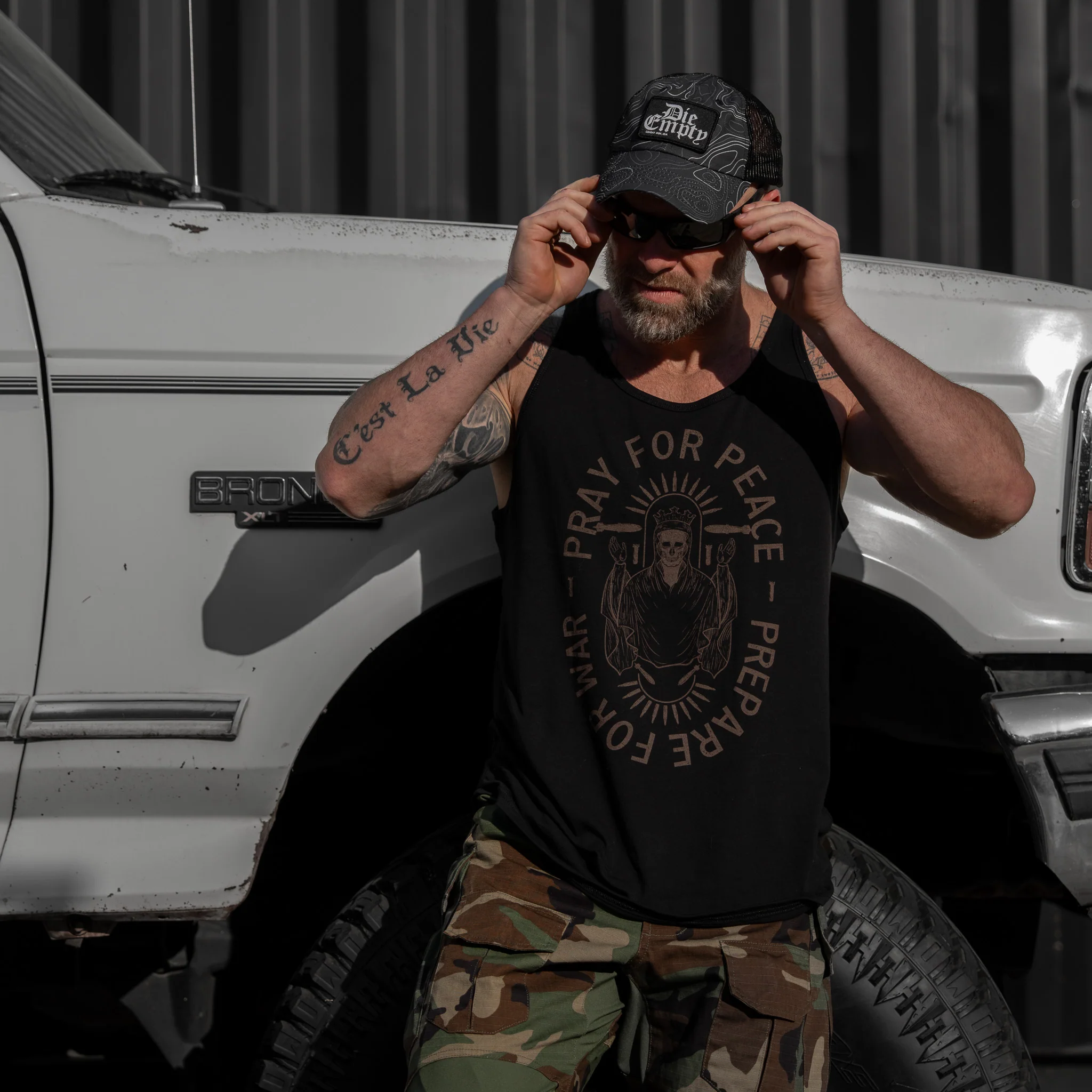 Pray For Peace. Prepare For War. Men's Tank - Image 3