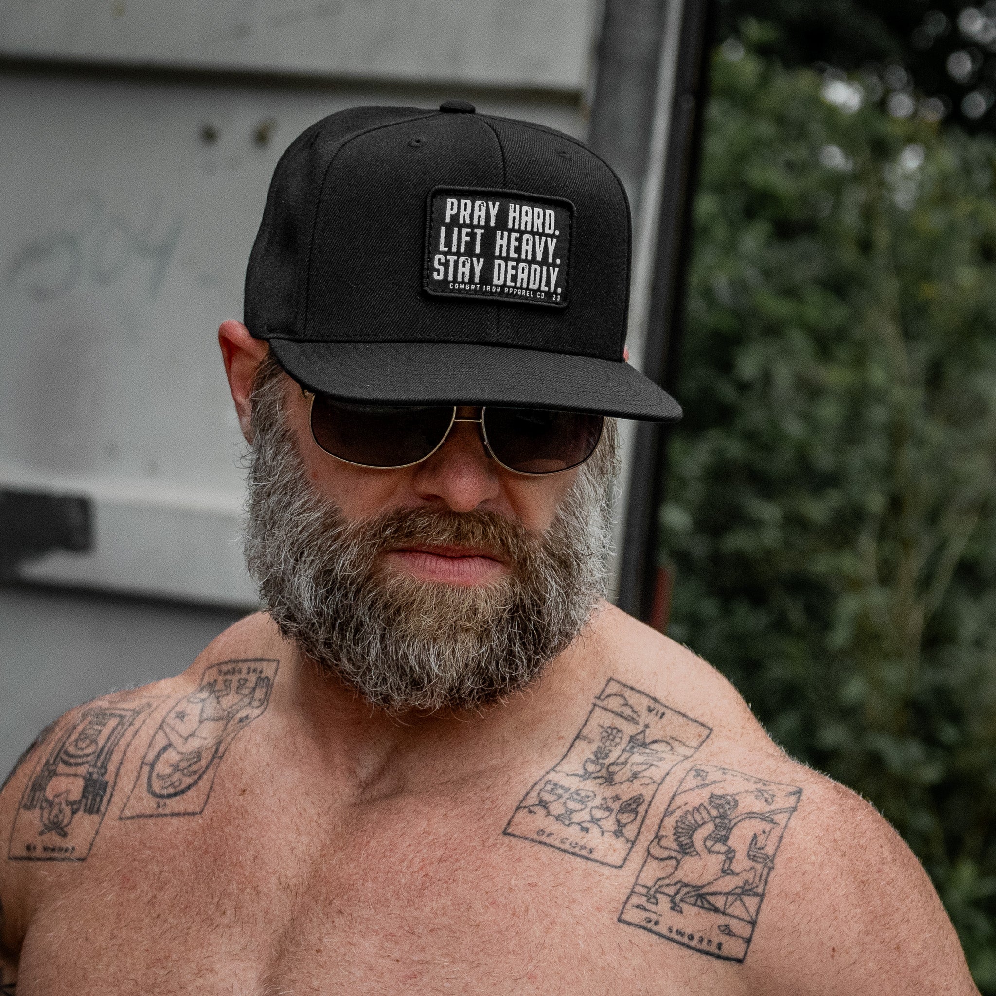 Pray Hard. Lift Heavy. Stay Deadly. Flat Bill SnapBack Hat - Image 11