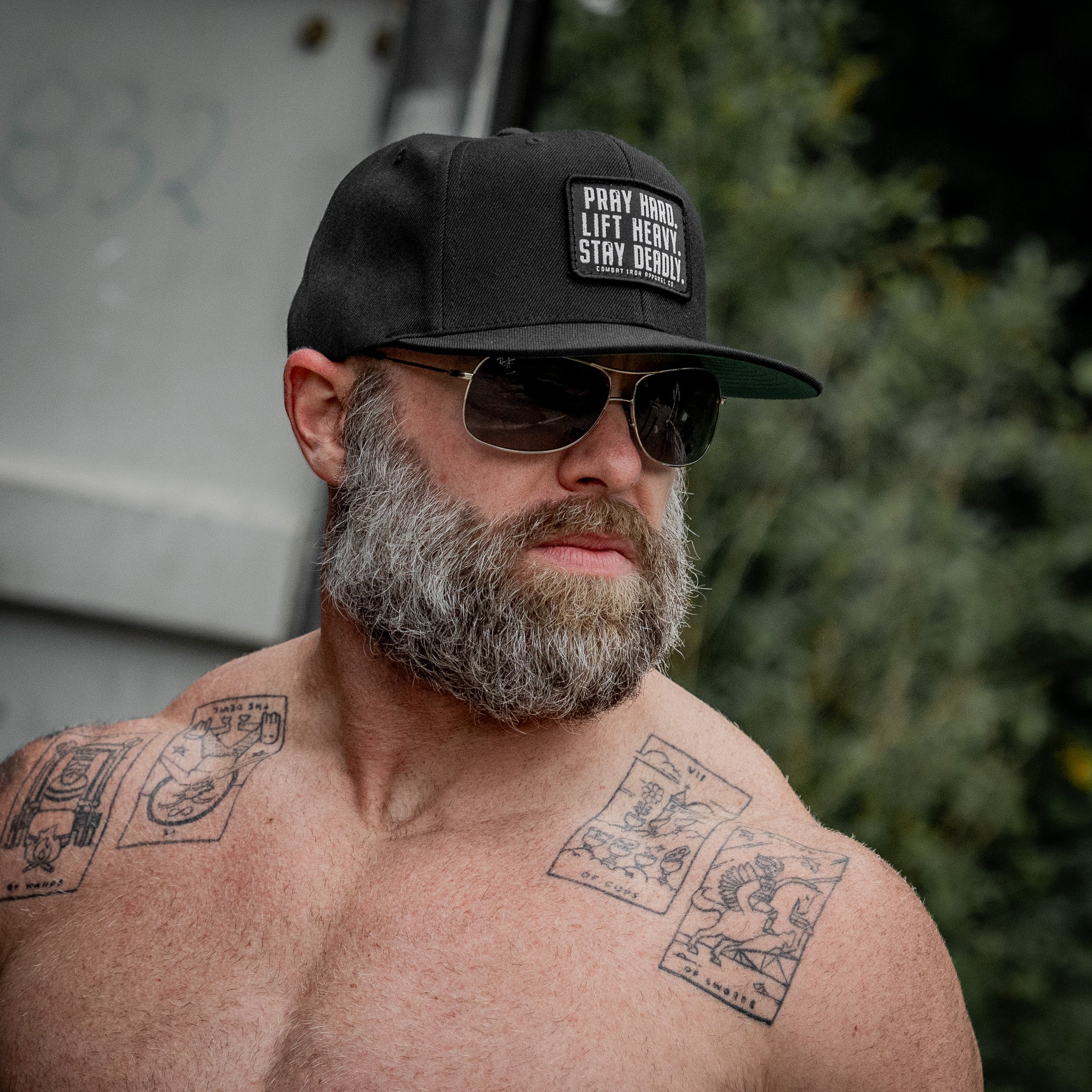 Pray Hard. Lift Heavy. Stay Deadly. Flat Bill SnapBack Hat - Image 12