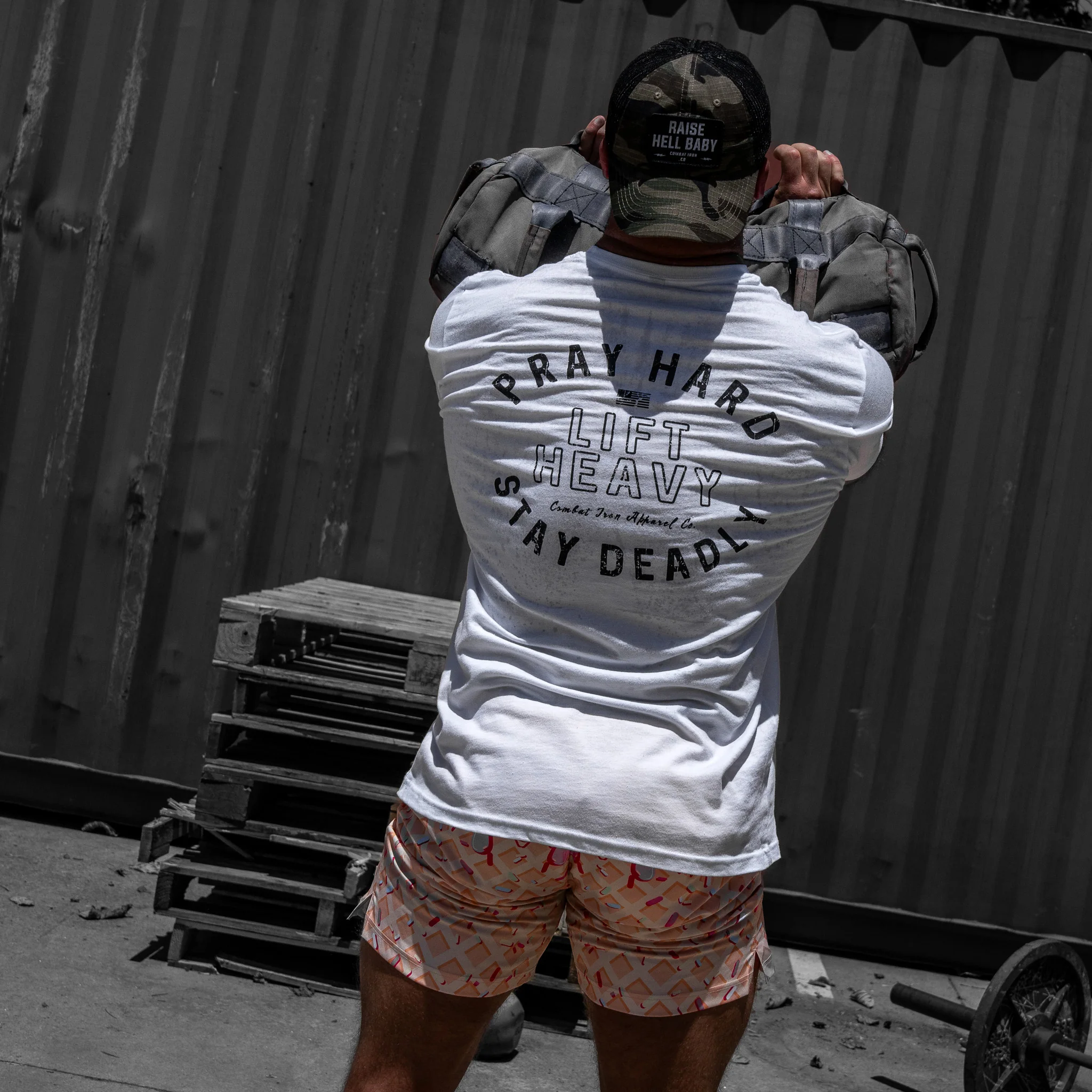 Pray Hard. Lift Heavy. Stay Deadly. Men's T-Shirt - Image 30