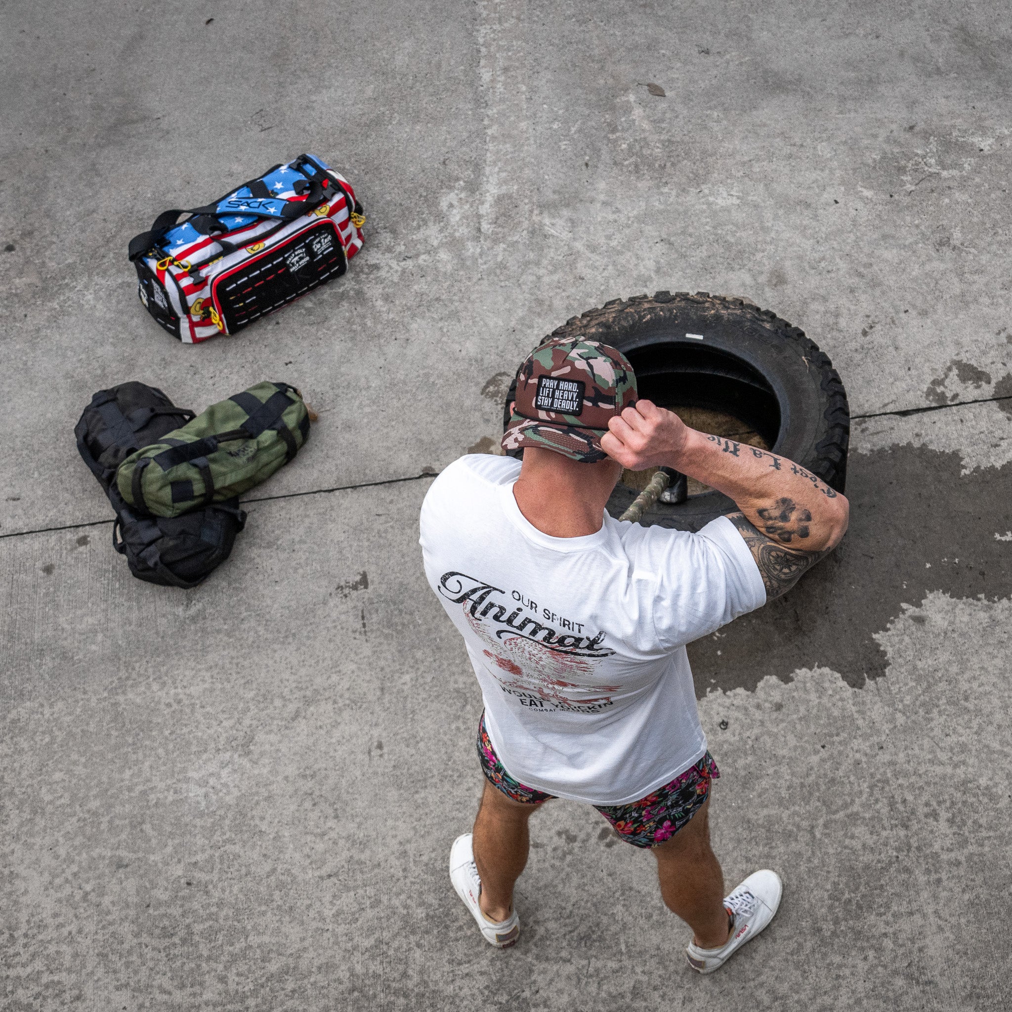 Pray Hard. Lift Heavy. Stay Deadly. Patch Waterproof Weekender Snapback - Image 6