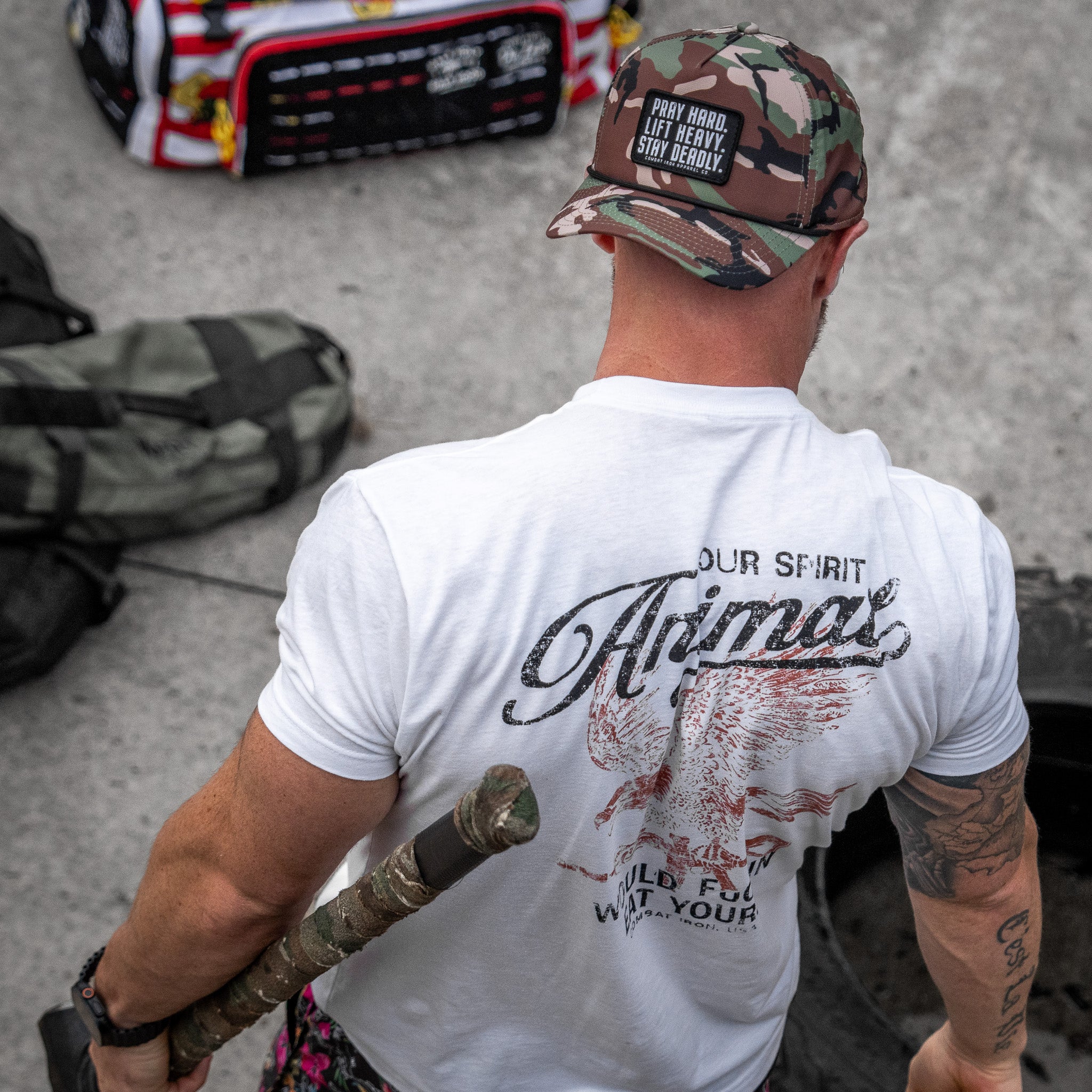 Pray Hard. Lift Heavy. Stay Deadly. Patch Waterproof Weekender Snapback - Image 8