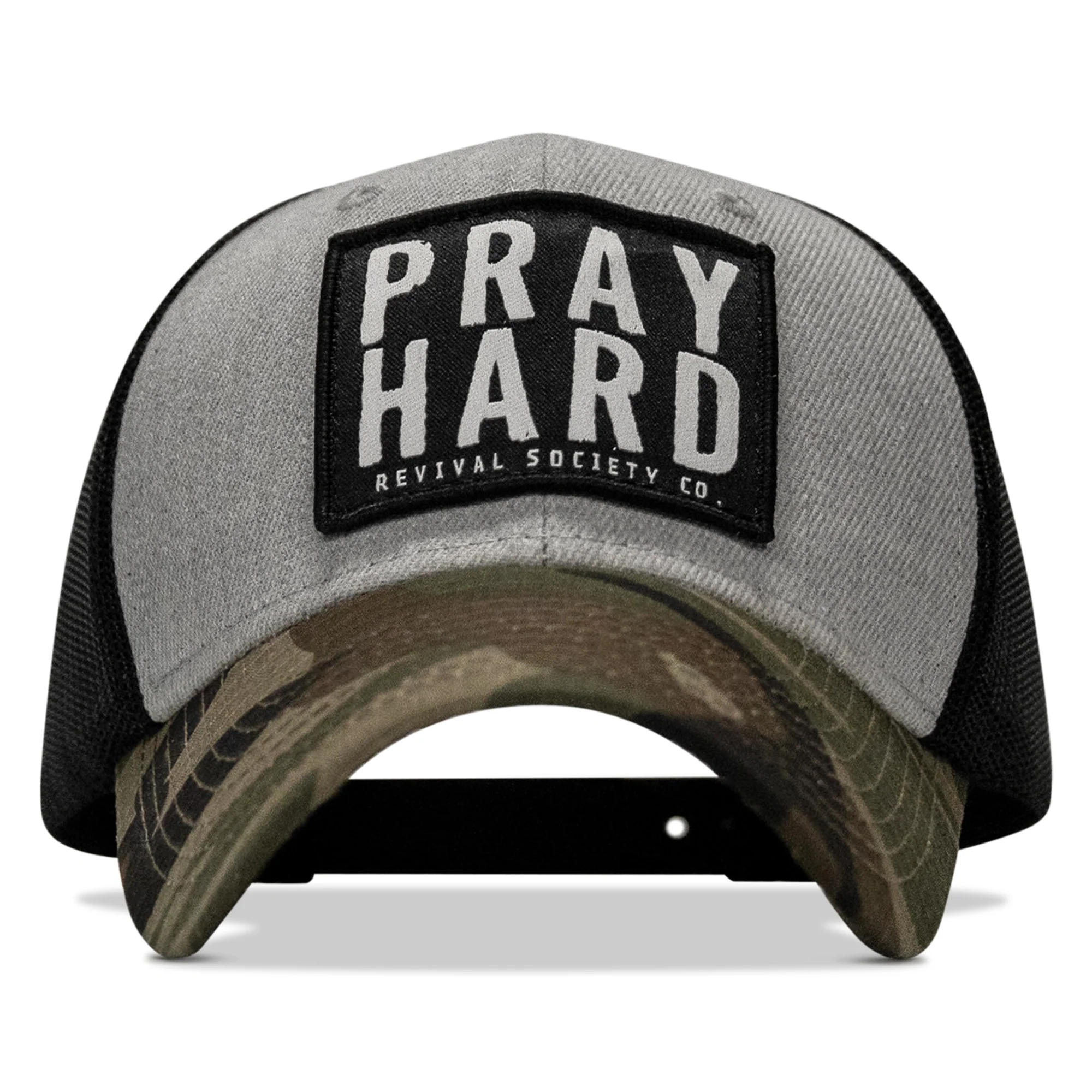 Pray Hard Patch Original Ripstop Snapback Hat - Image 2