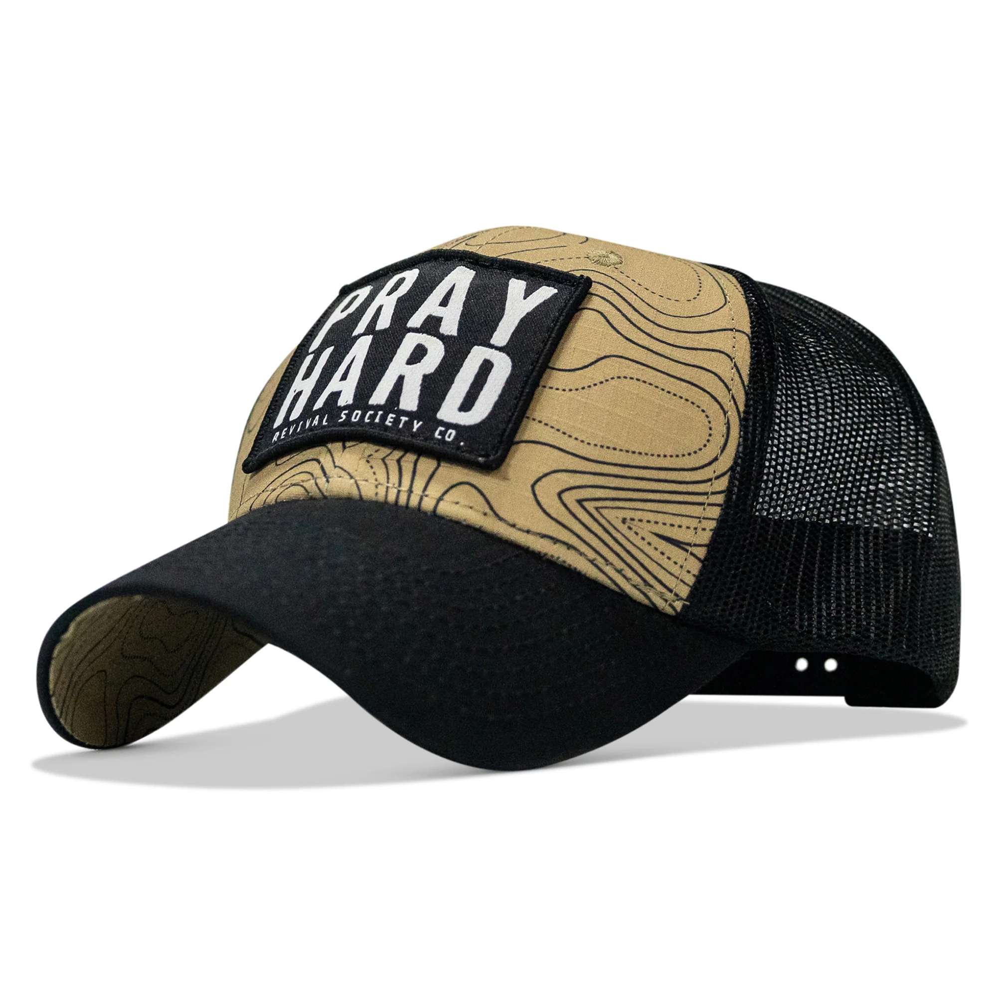 Pray Hard Patch Original Ripstop Snapback Hat - Image 21
