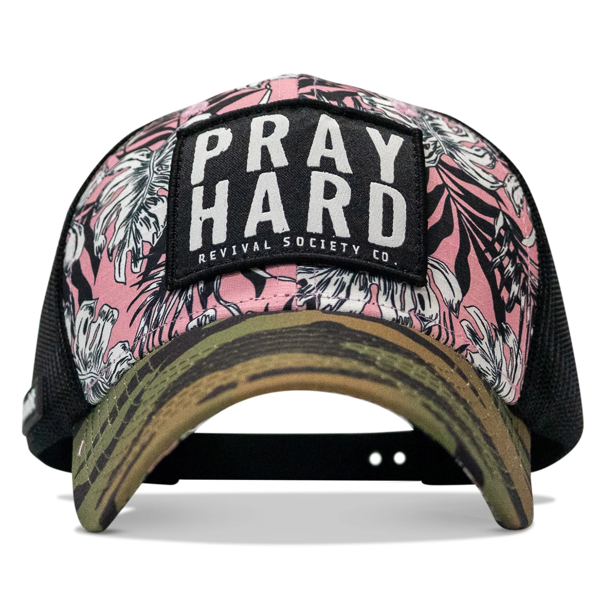Pray Hard Patch Original Ripstop Snapback Hat - Image 27