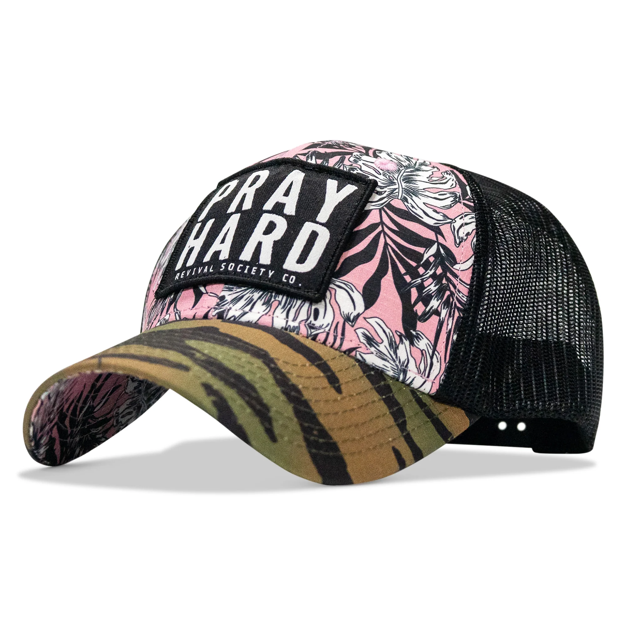 Pray Hard Patch Original Ripstop Snapback Hat - Image 28
