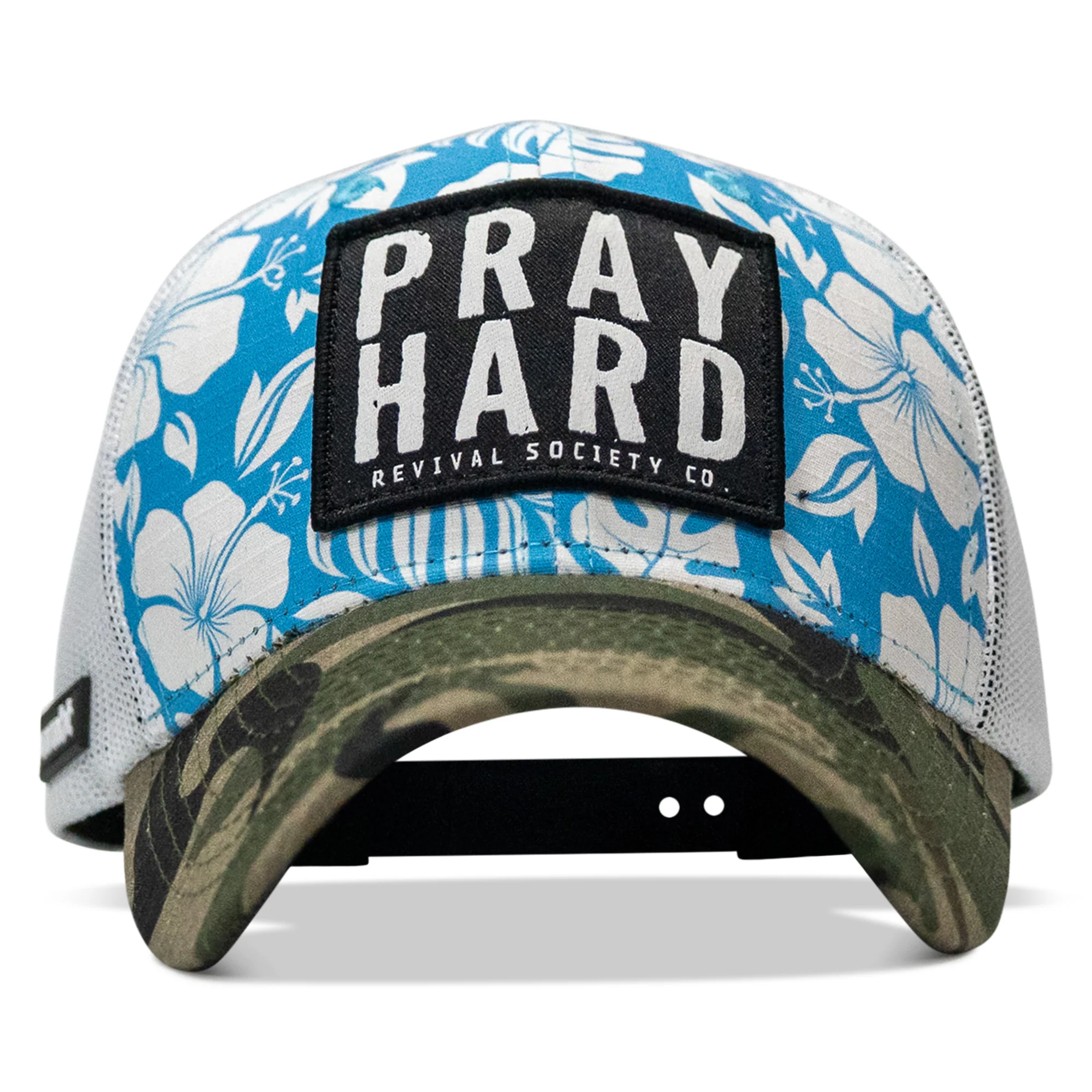 Pray Hard Patch Original Ripstop Snapback Hat - Image 34