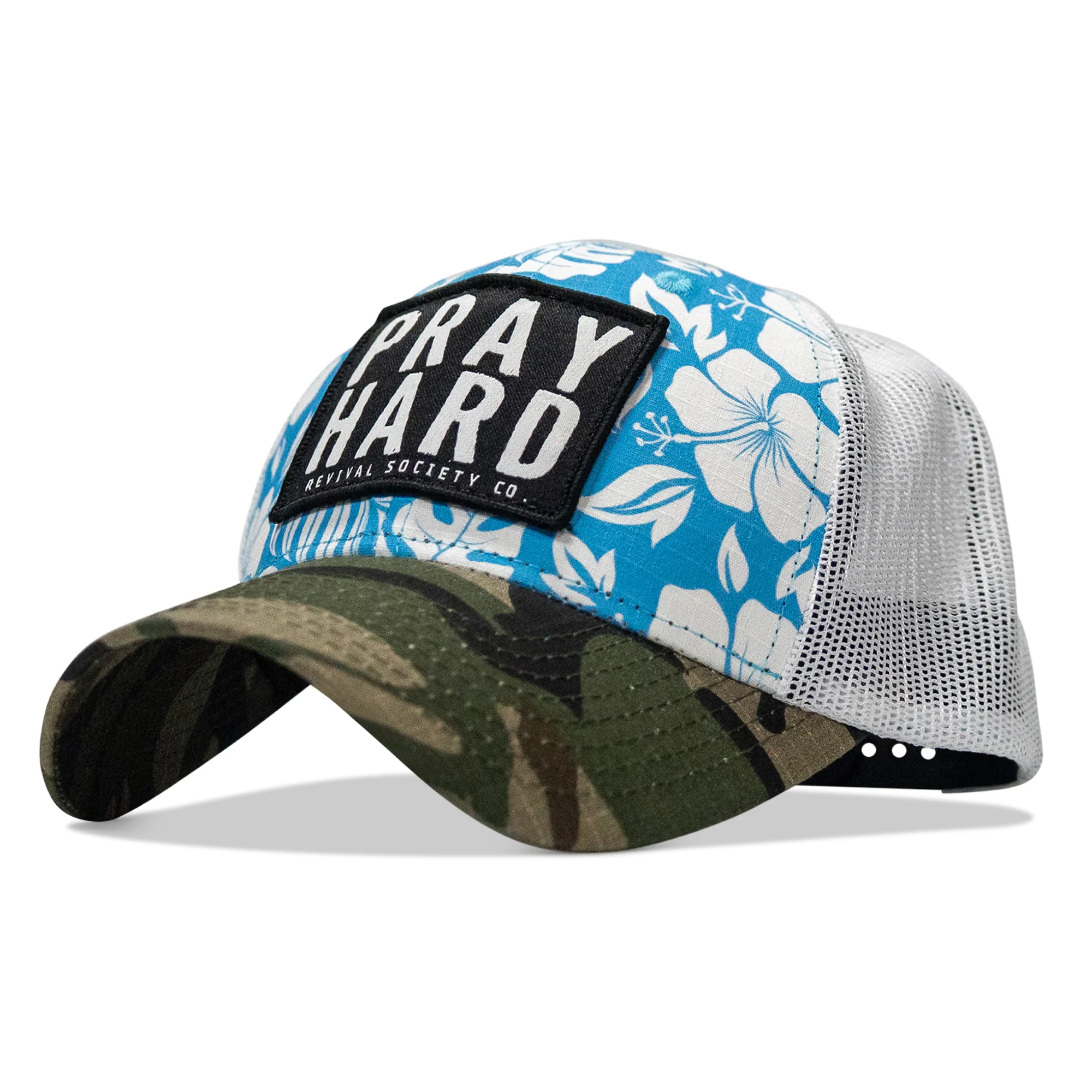 Pray Hard Patch Original Ripstop Snapback Hat - Image 35