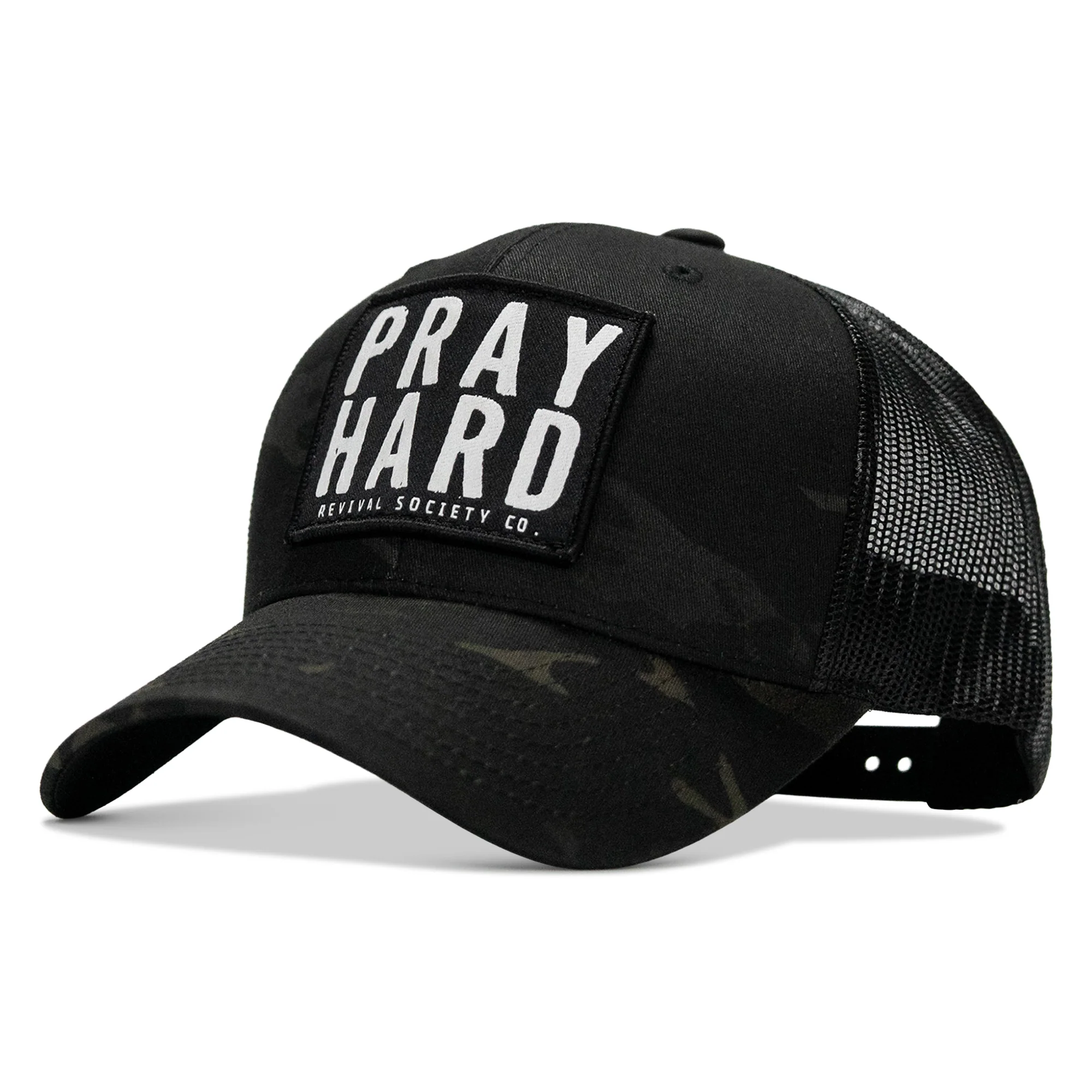 Pray Hard Patch Snapback Hat - Image 7