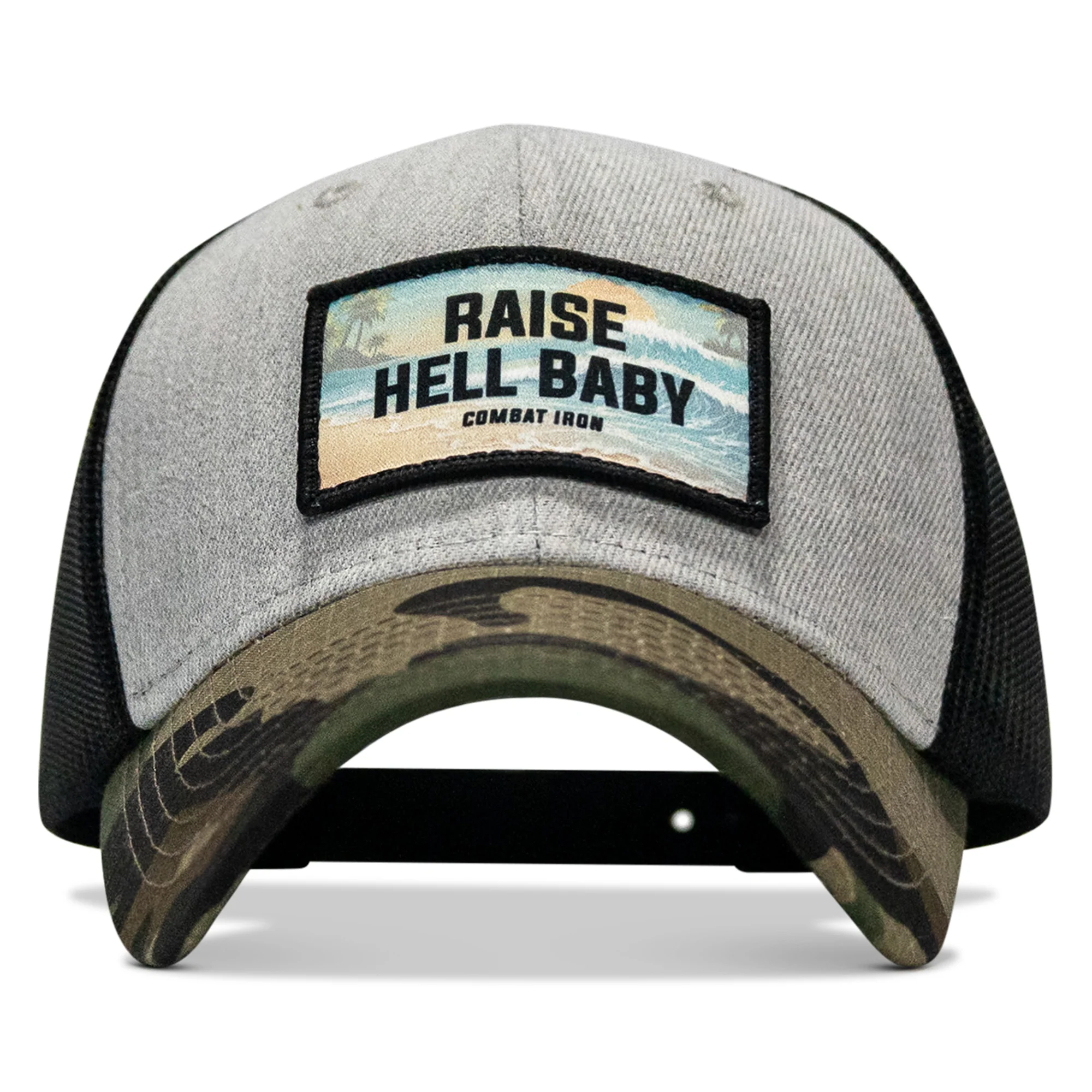 Raise Hell Baby Sunset Patch Original Ripstop Snapback Hat - Image 30