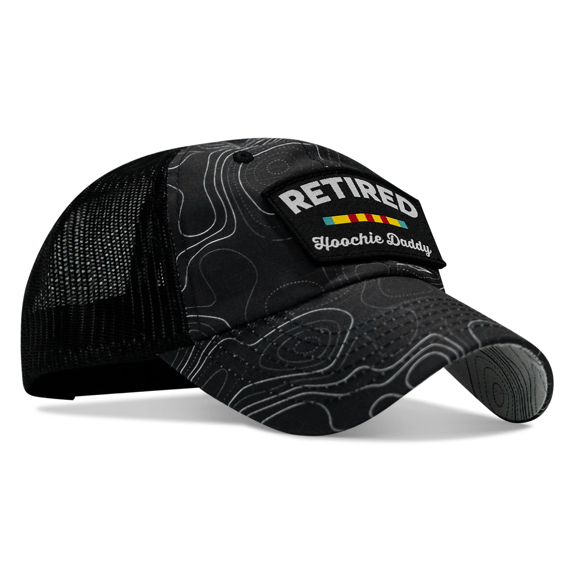 Retired Hoochie Daddy Veteran Patch Ripstop Tactical Mesh Snapback Hat - Image 47