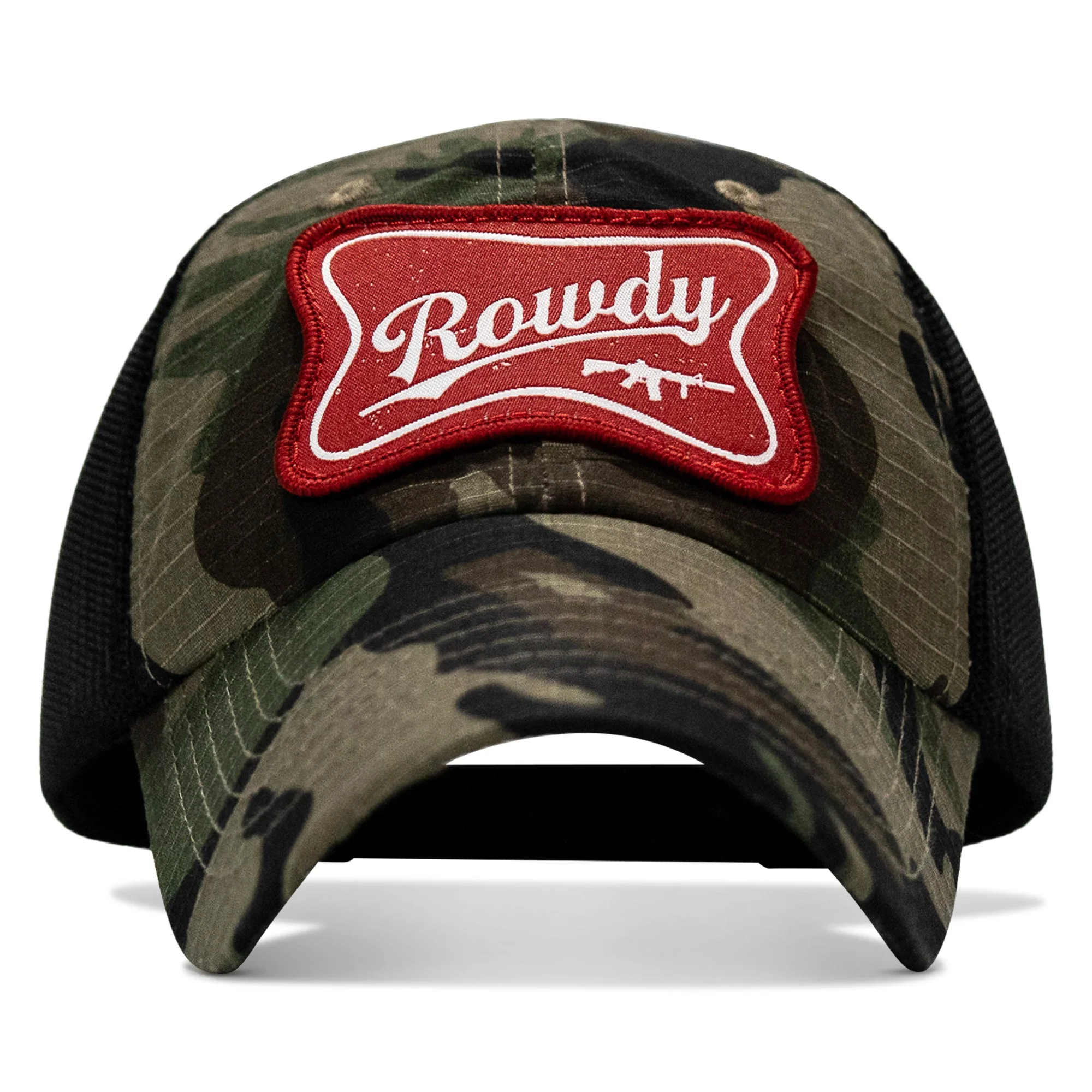 Rowdy Beer Logo Patch Tactical Ripstop Mesh Snapback Hat - Image 6